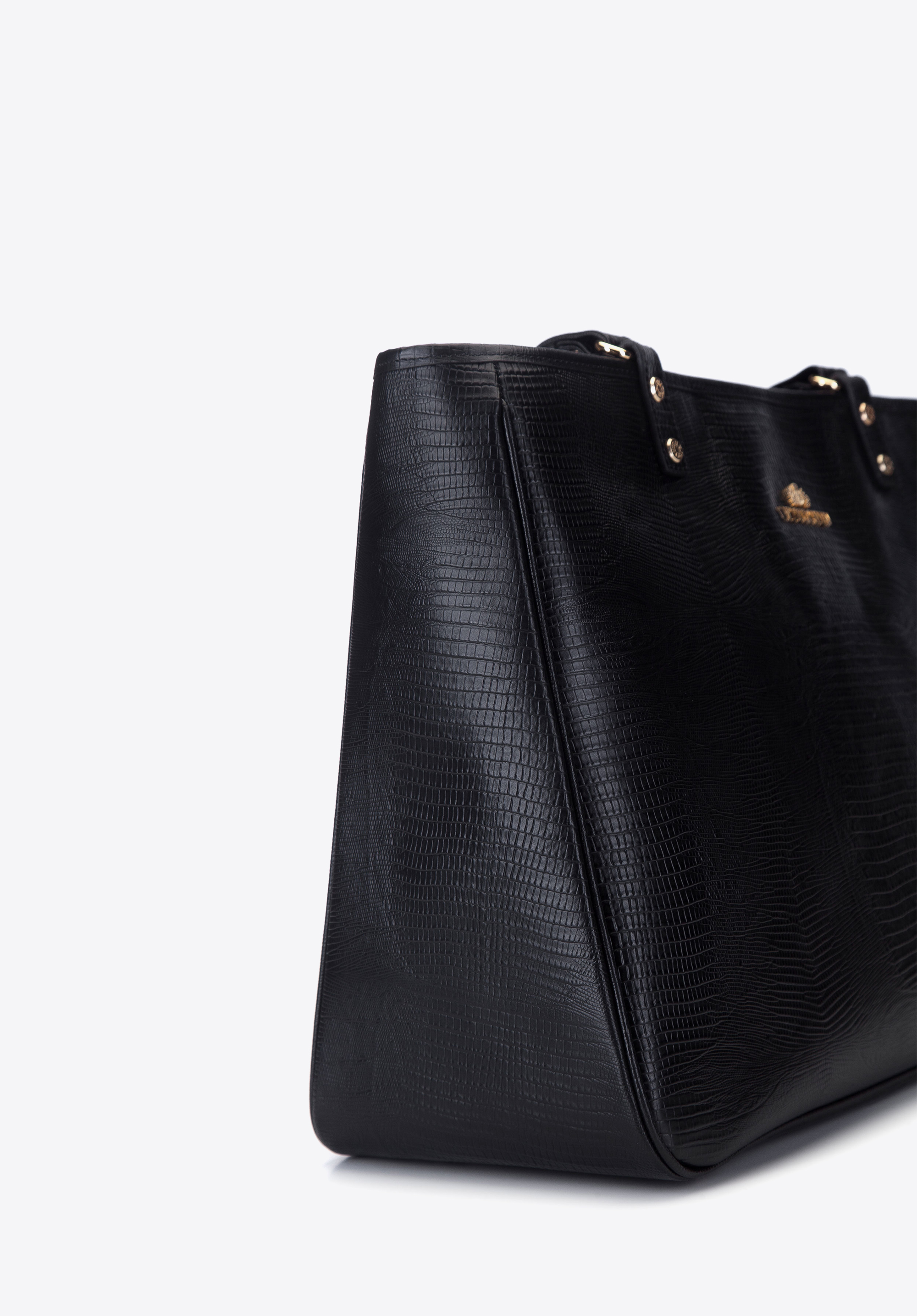 Shopperka ze skóry lizard prostokątna