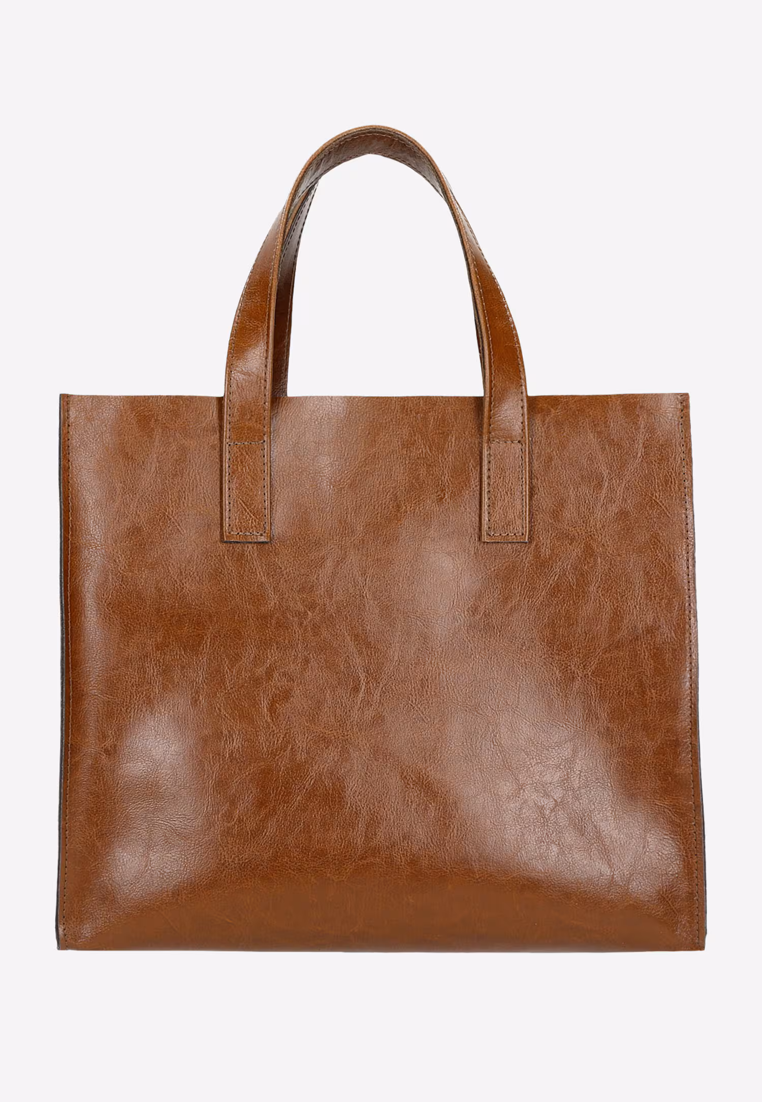 Duża brązowa torebka damska z zewnętrznymi kieszonkami