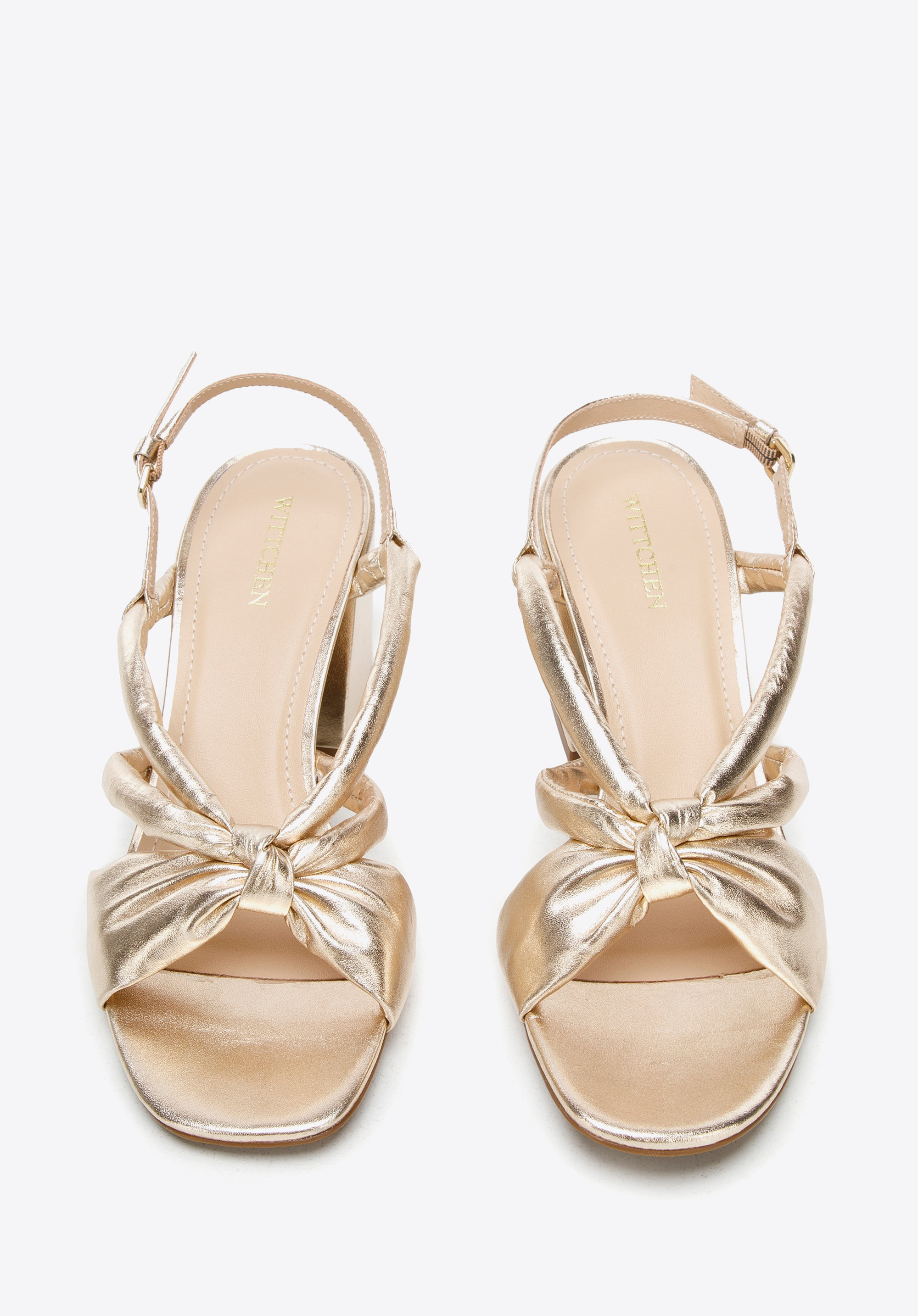 Damskie sandały skórzane z supełkiem