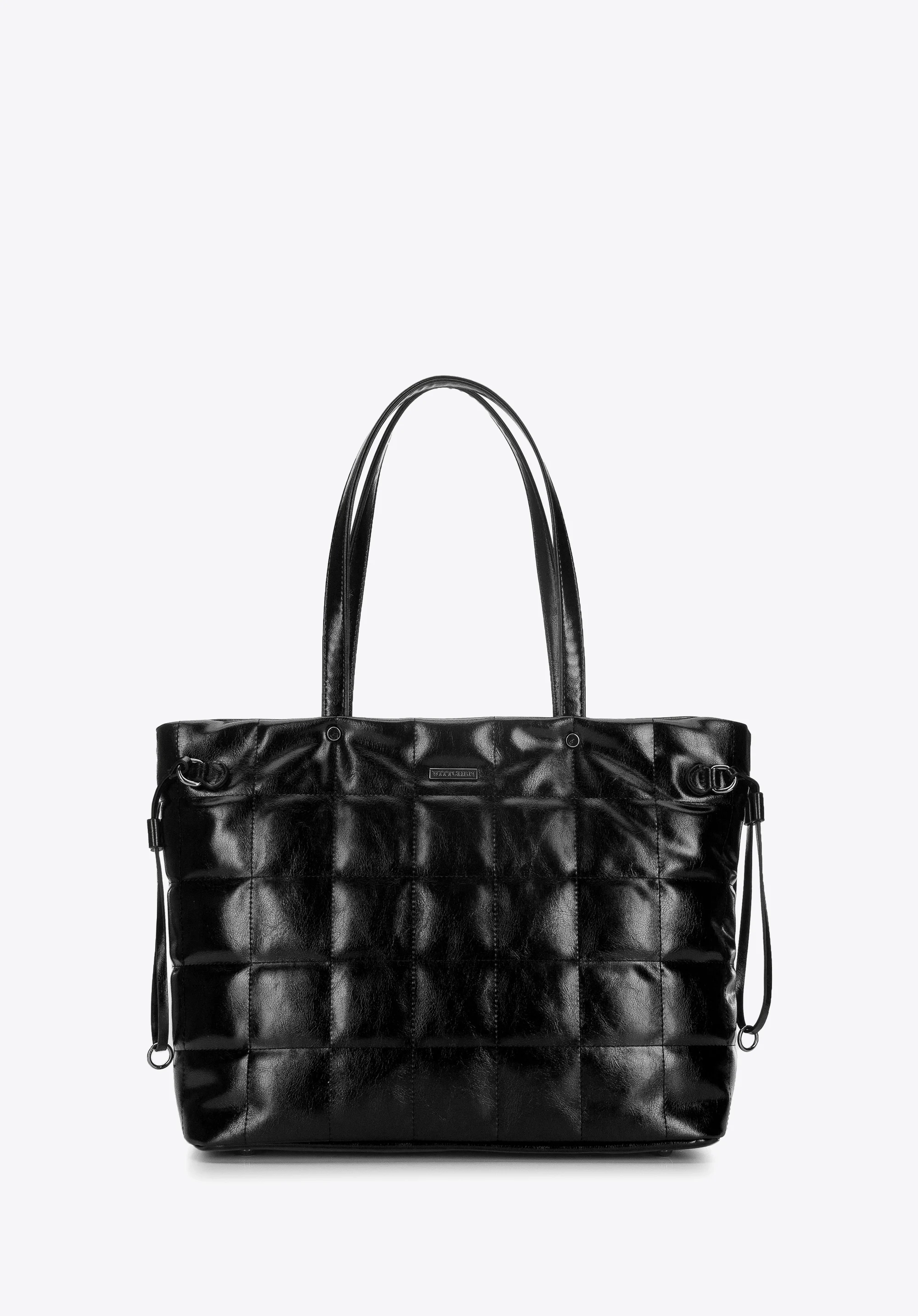 Torebka shopperka z ekoskóry pikowana w kwadraty