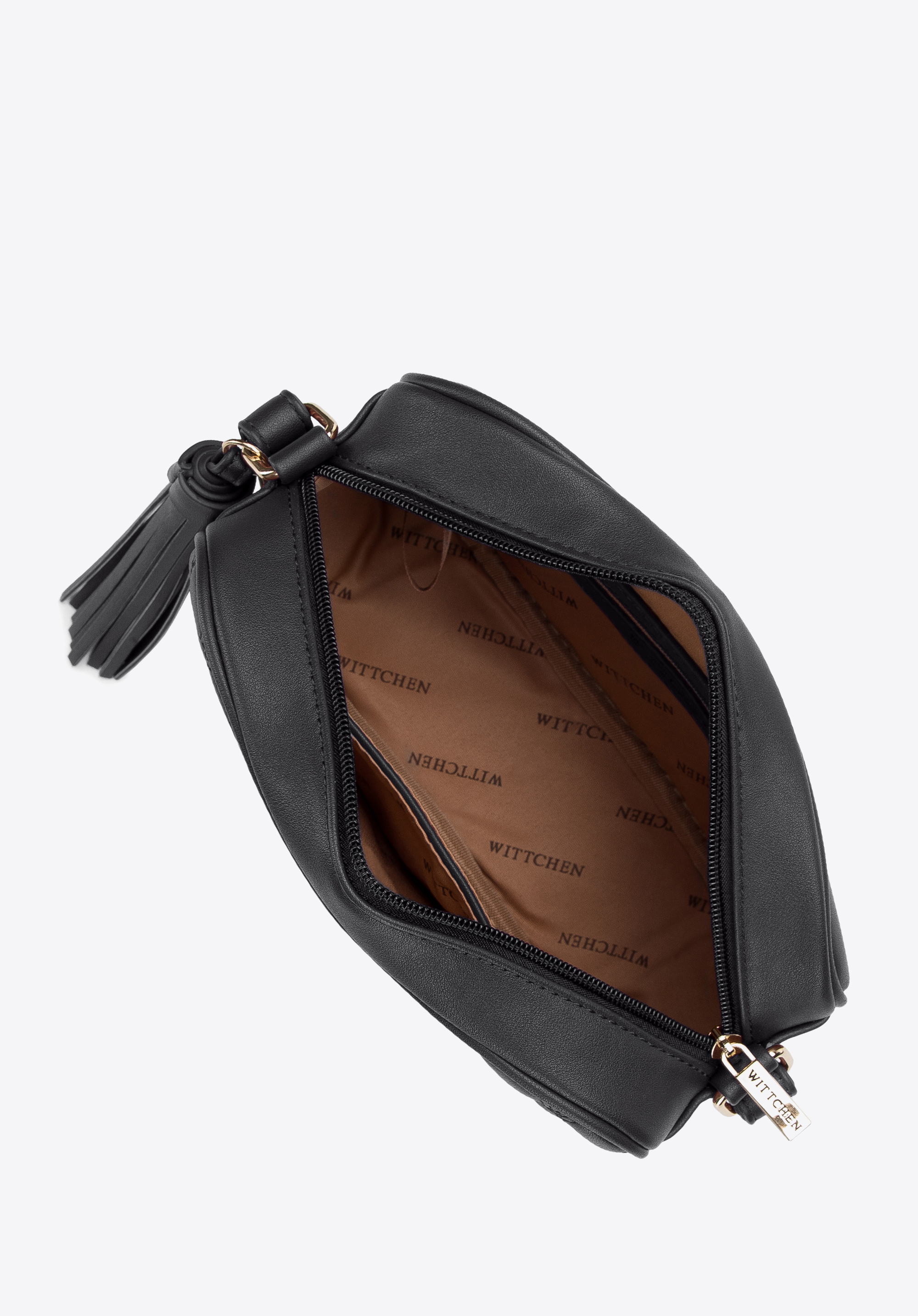 Damska listonoszka z pikowanej ekoskóry z chwostem