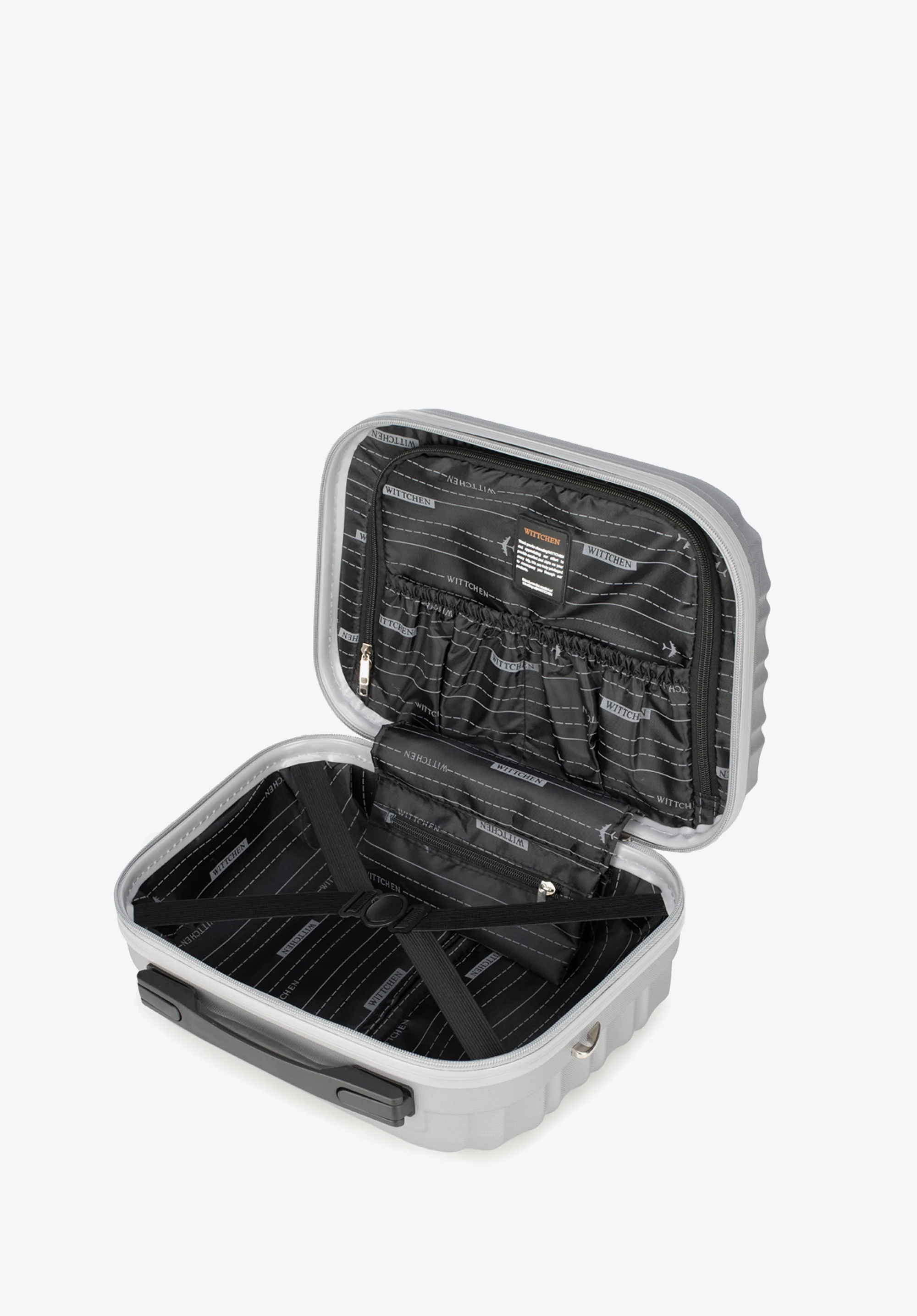 Duża walizka z ABS-u z żebrowaniem