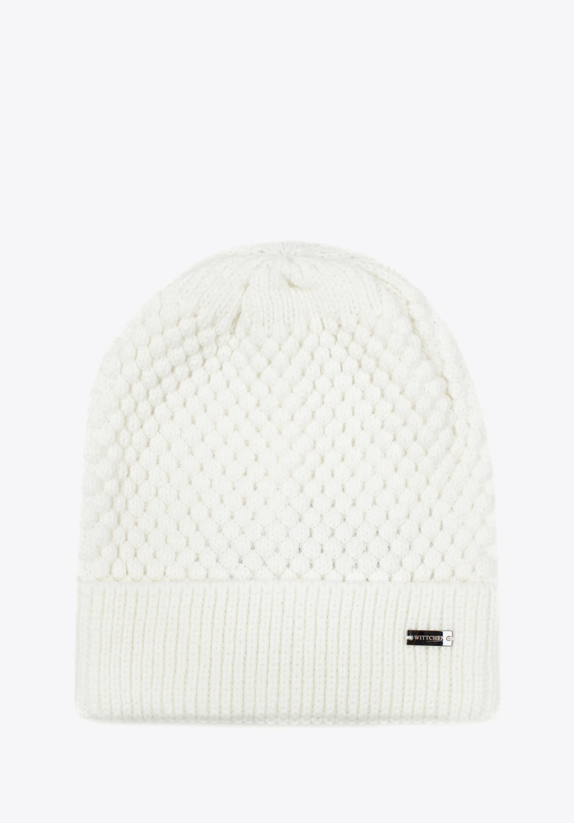 Damska czapka o splocie bąbelkowym