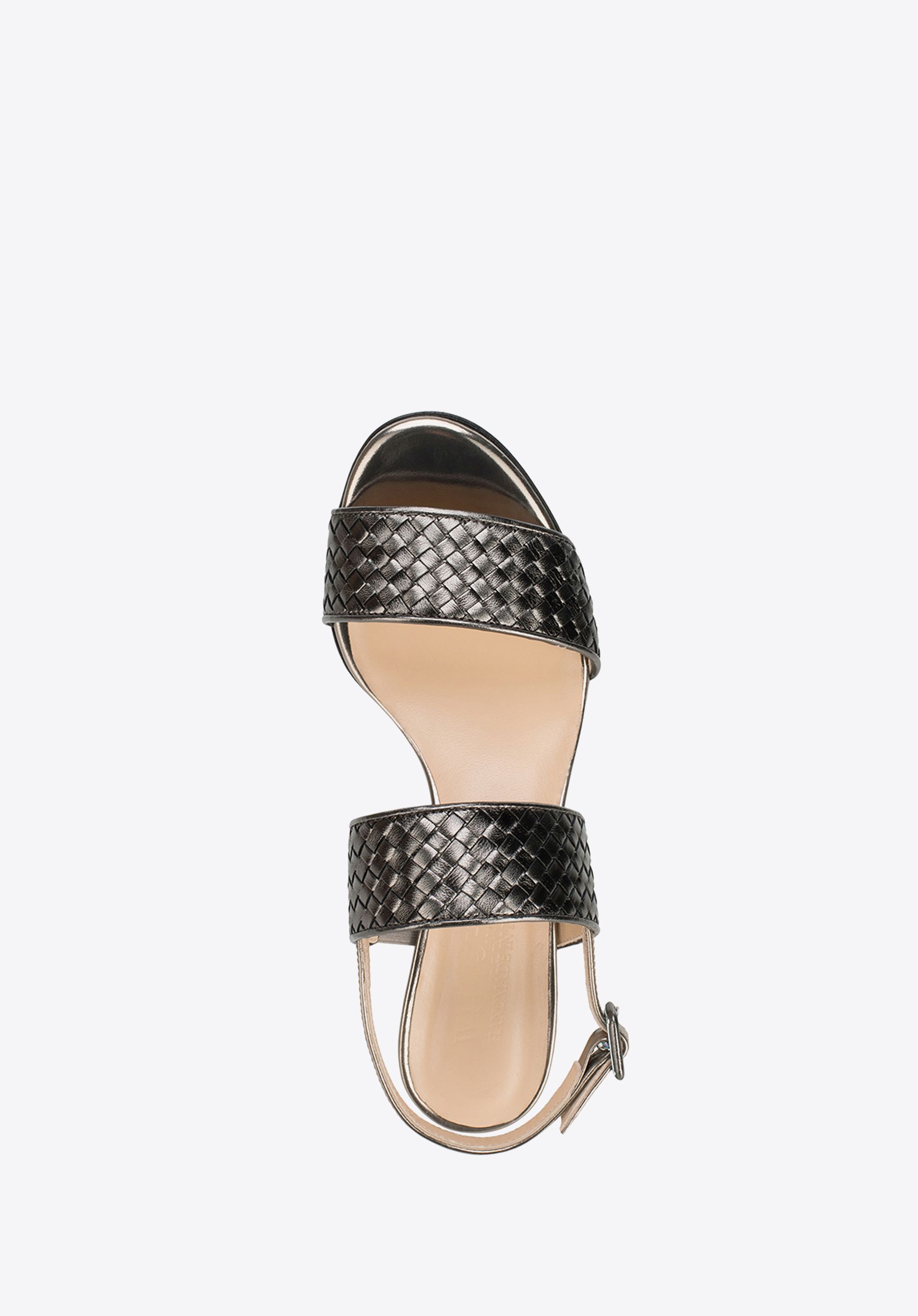 Damskie sandały ze skóry metaliczne