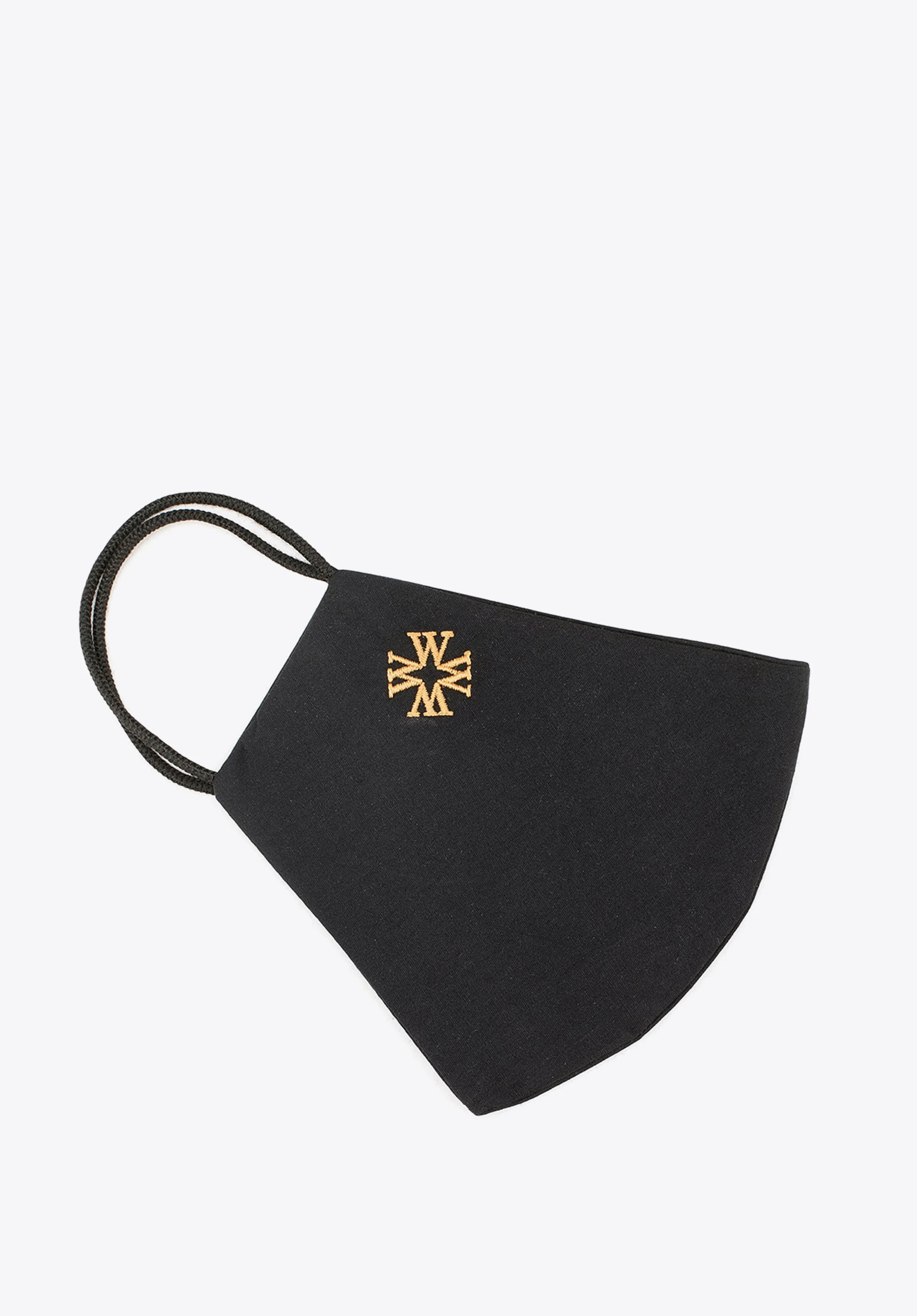 Maseczka bawełniana profilowana ze złotym monogramem