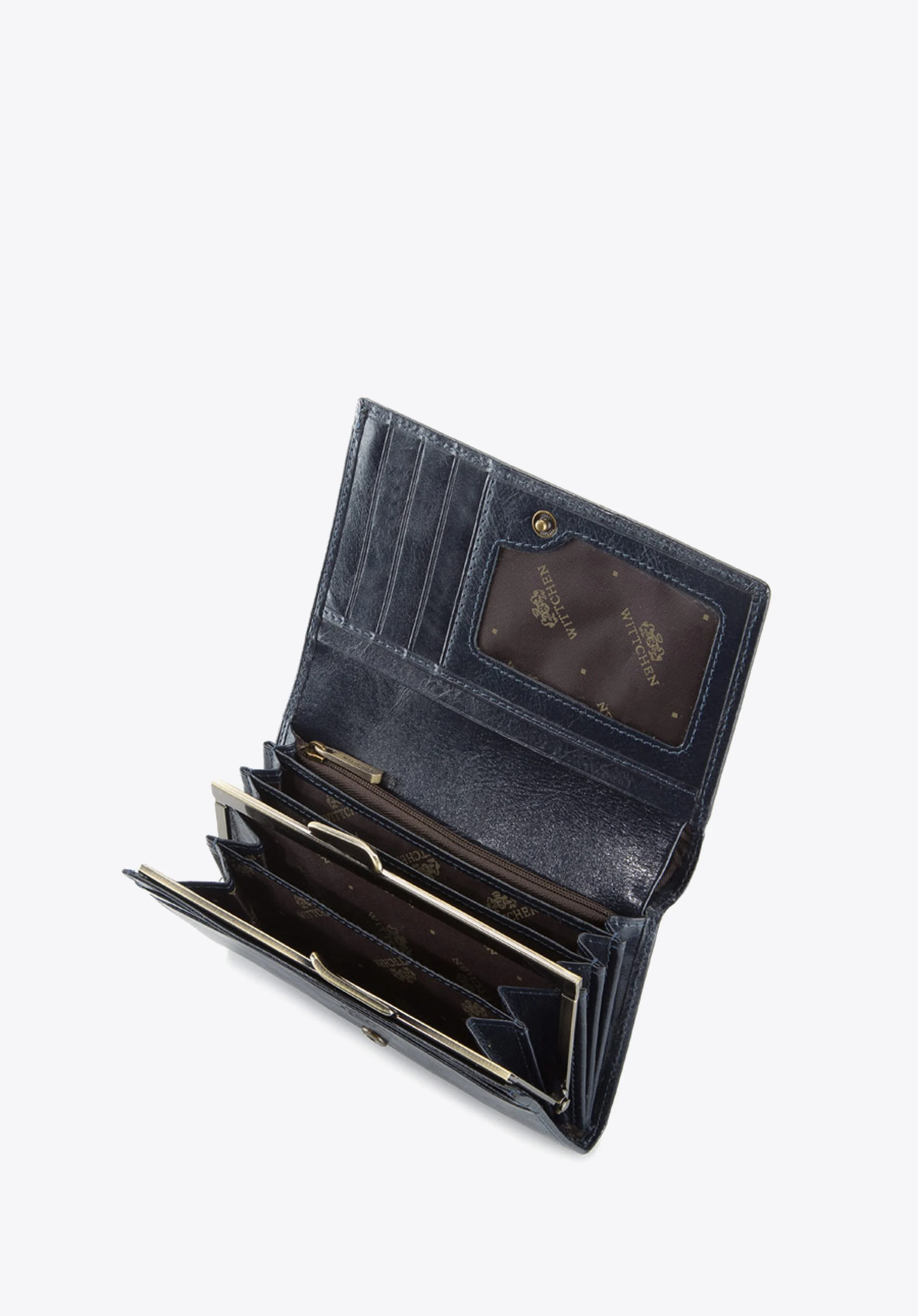 Damski portfel ze skóry z kieszenią na bigiel