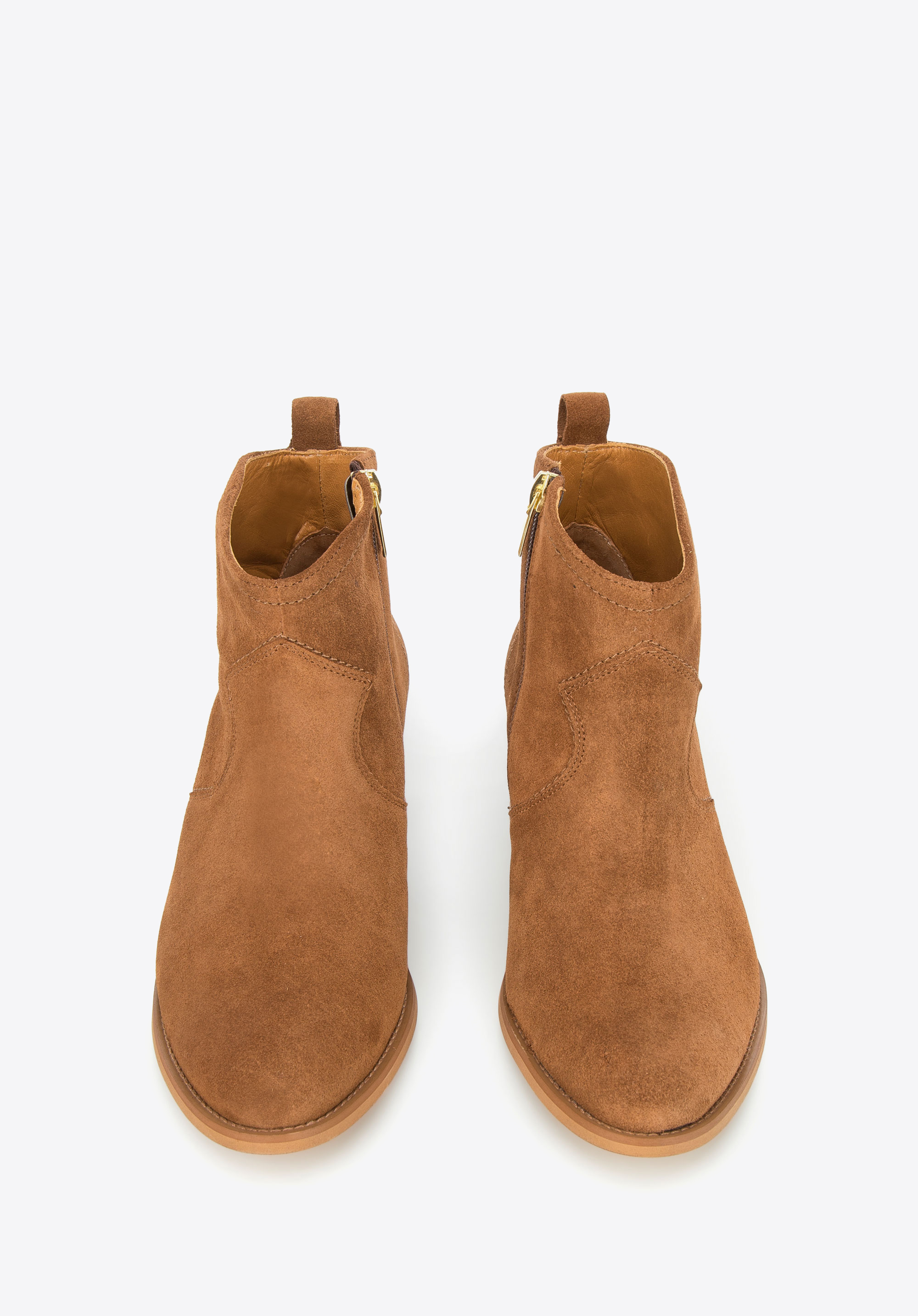 Kowbojki ze skóry krótkie