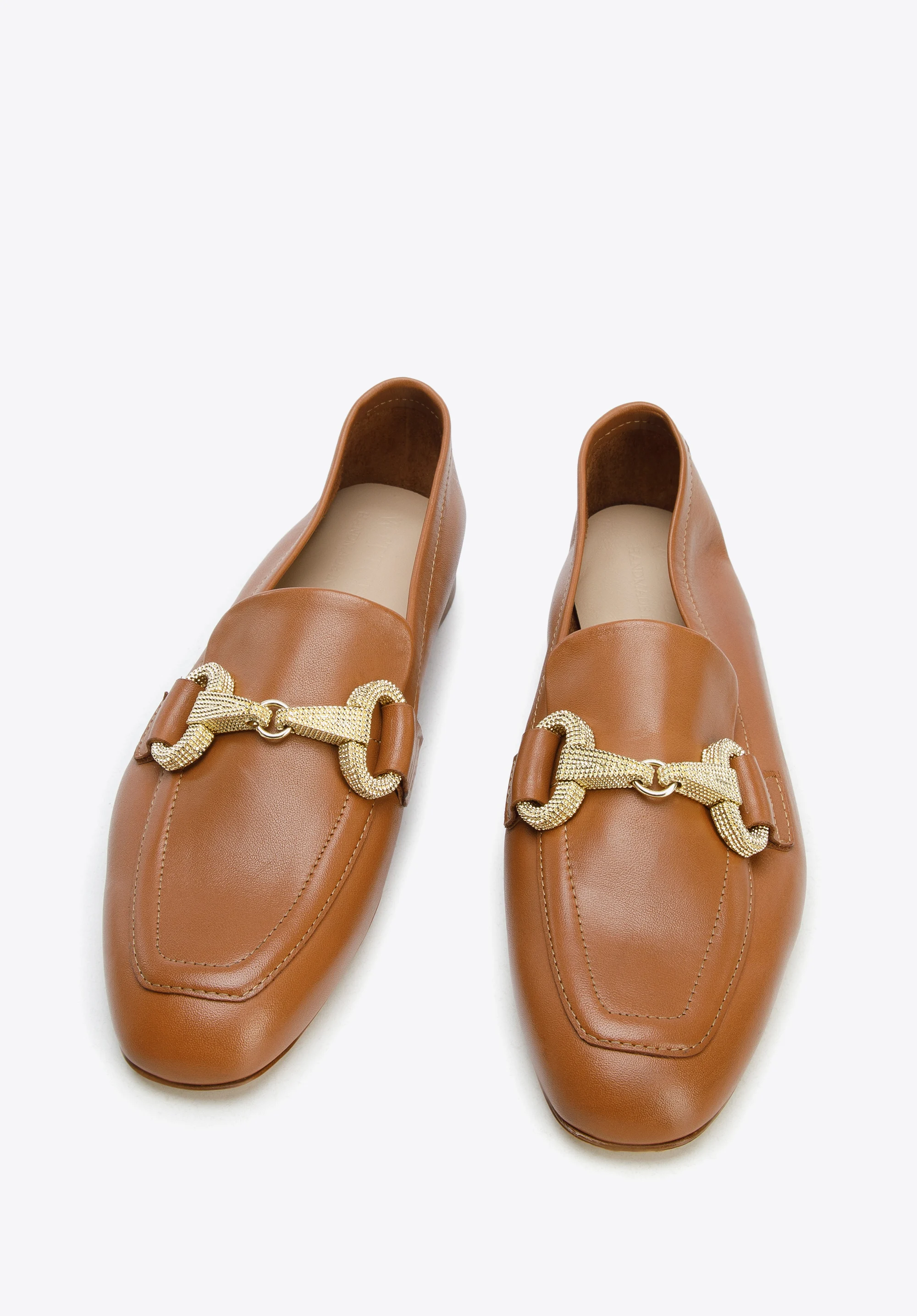 Damskie mokasyny z miękkiej skóry z klamrą