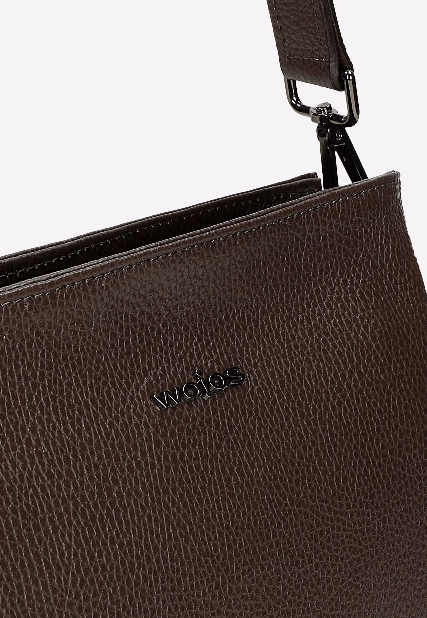 Ciemnobrązowa skórzana torebka damska na ramię