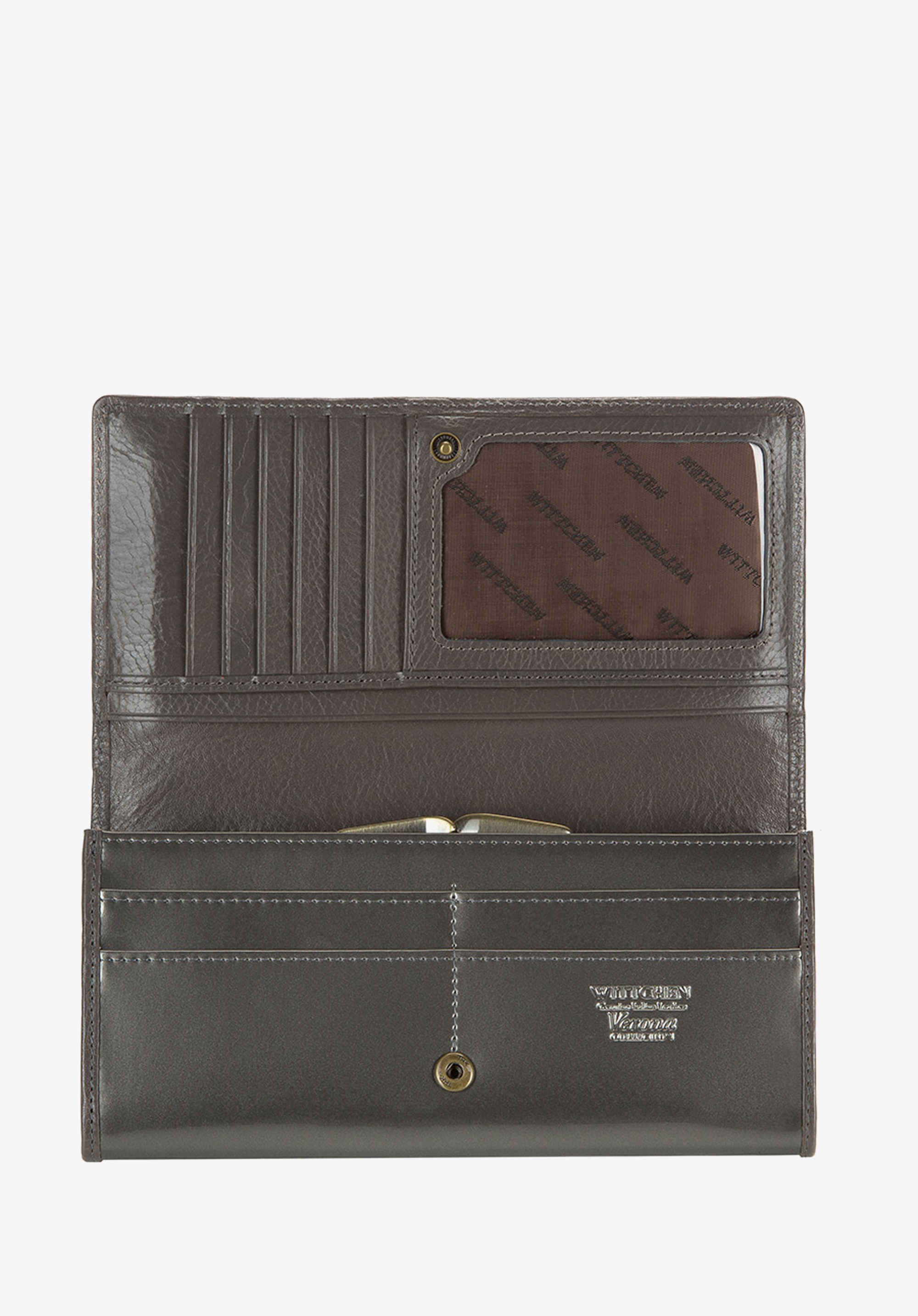 Damski portfel ze skóry lakierowany poziomy