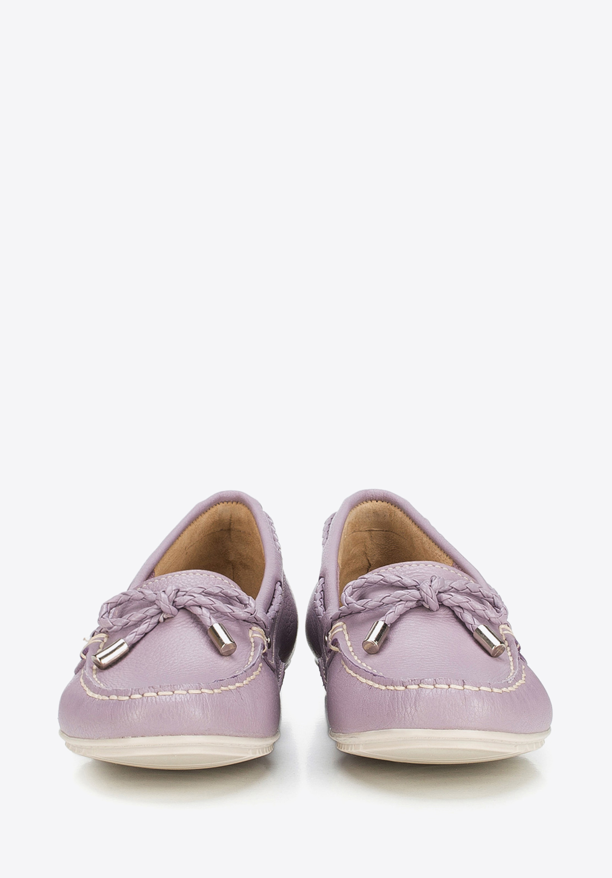 Damskie mokasyny skórzane pastelowe