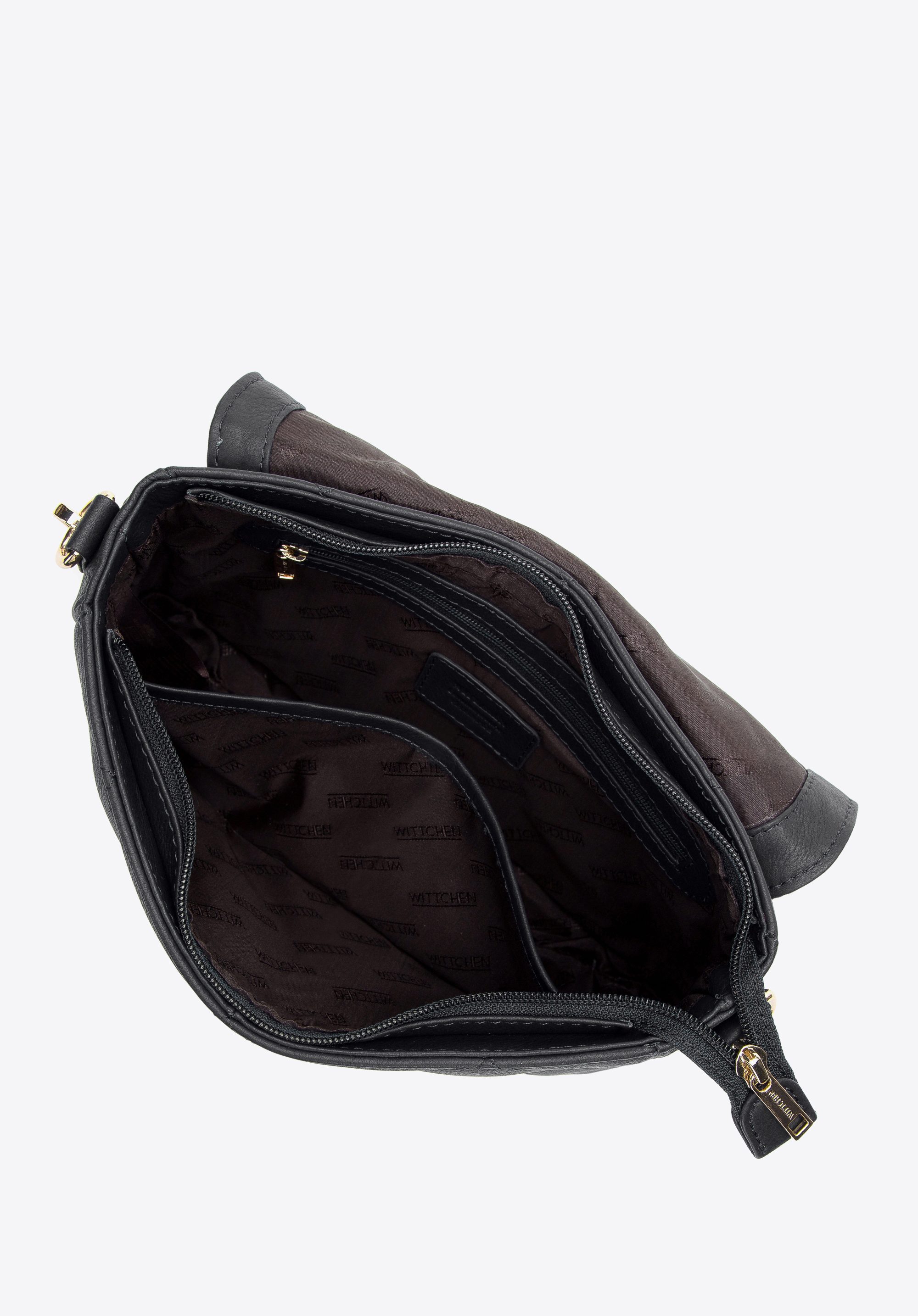 Damska listonoszka z pikowanej skóry na łańcuszku