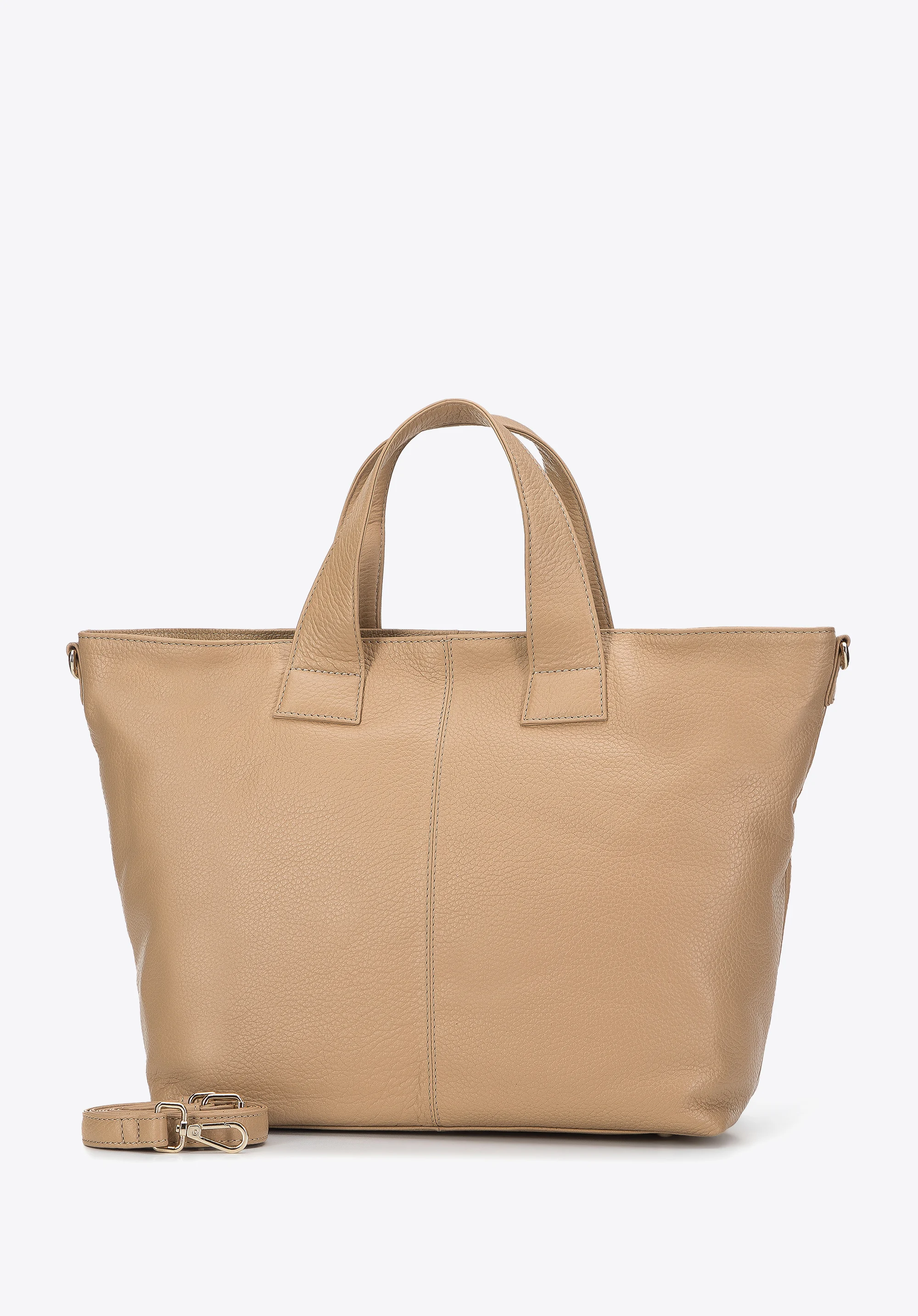 Torebka kuferek skórzana z regulowaną szerokością