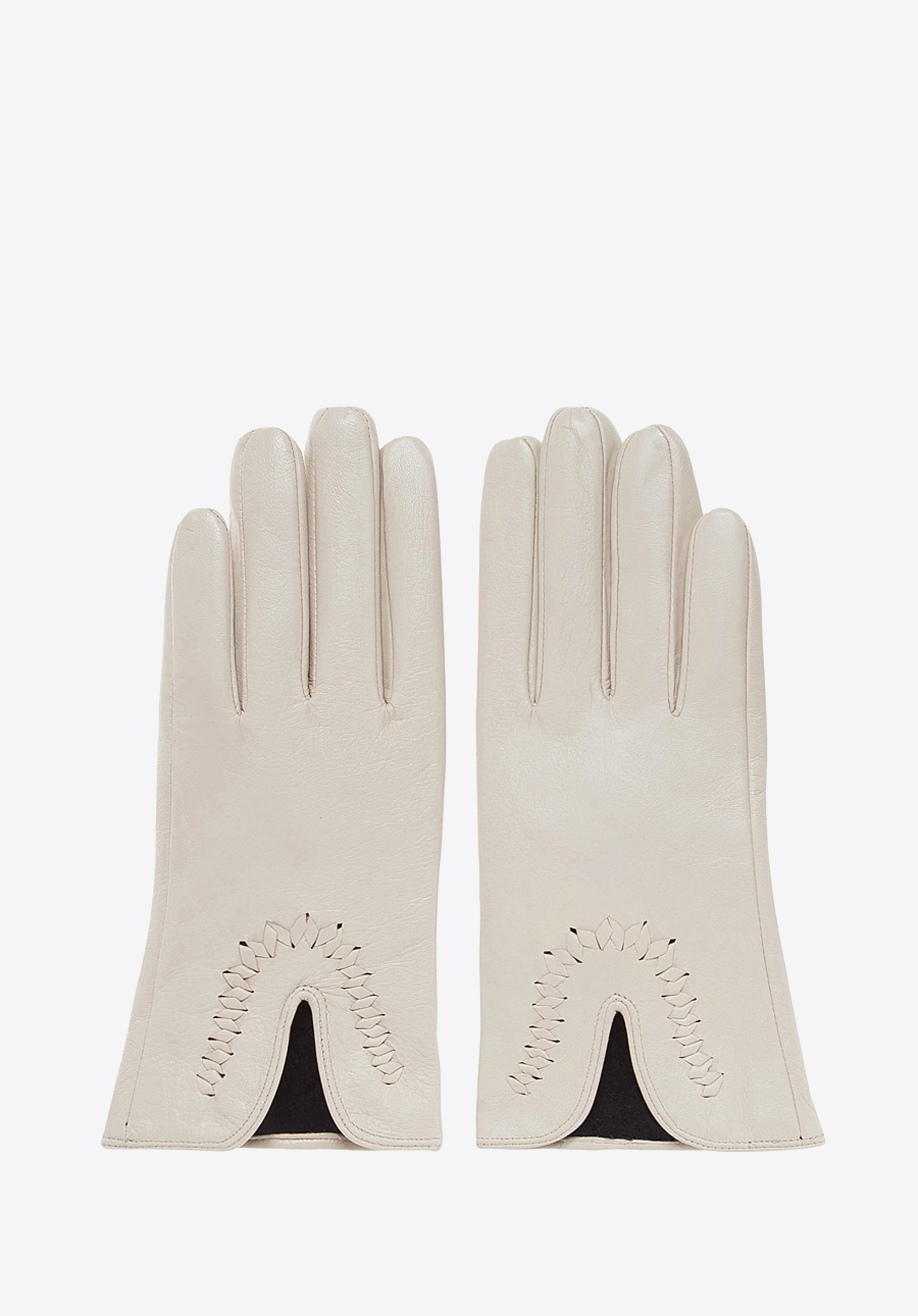 Damskie rękawiczki skórzane z wcięciem