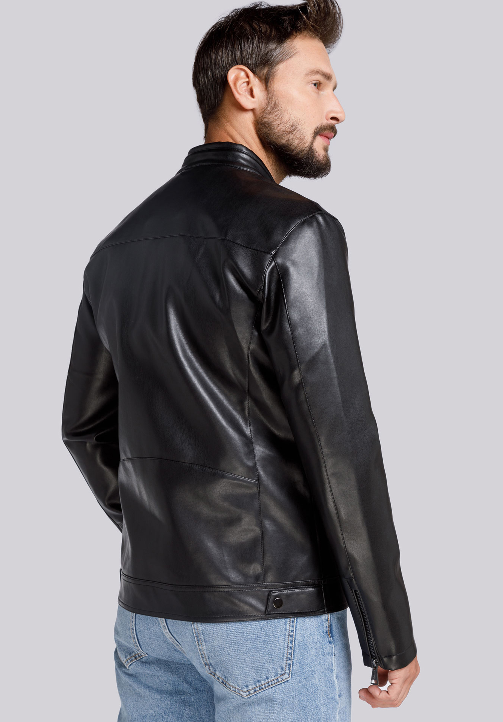 Męska kurtka z perforowanej ekoskóry