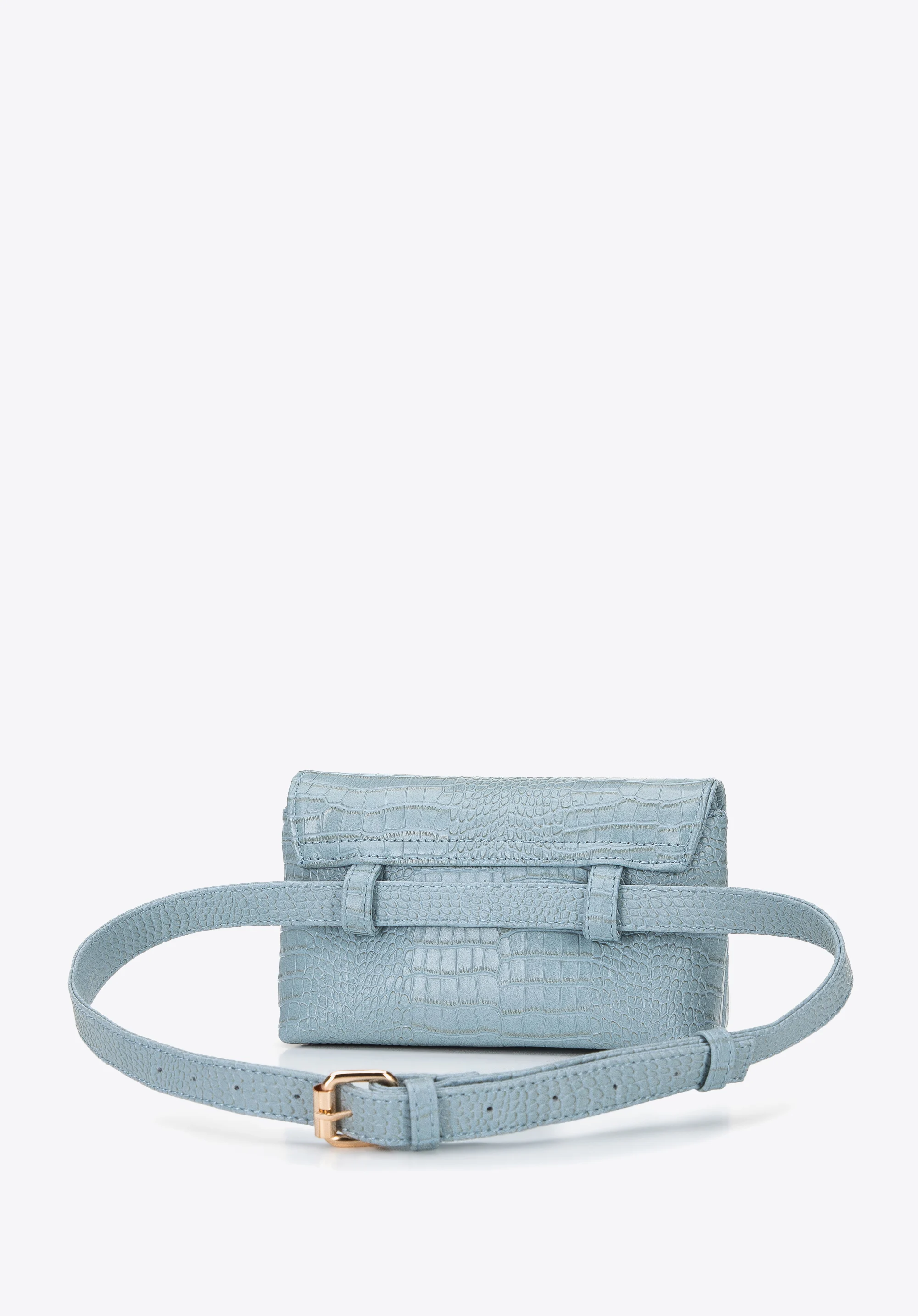 Damska torebka nerka z miękkiej ekoskóry o fakturze croco