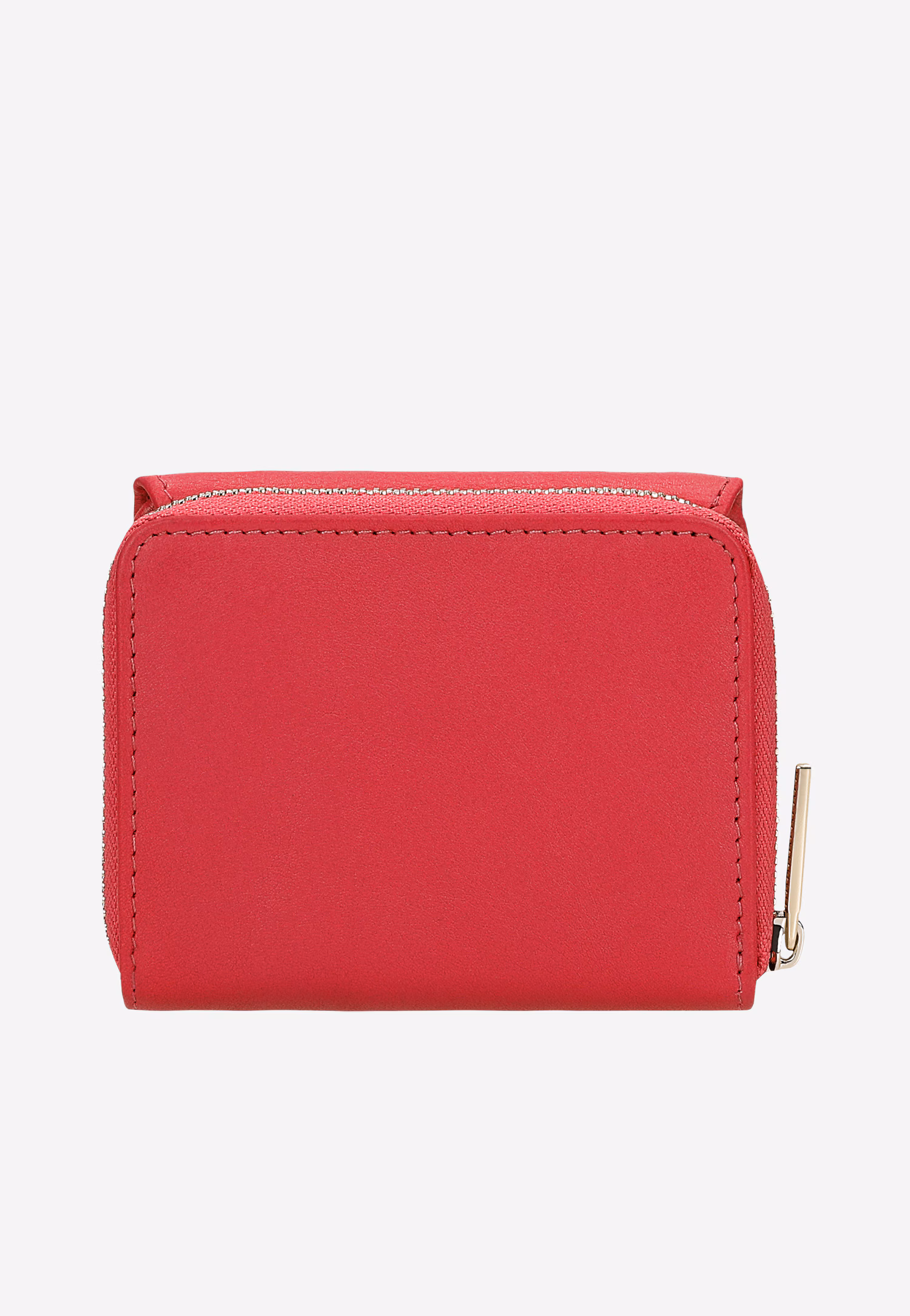Mały czerwony portfel damski ze skóry licowej