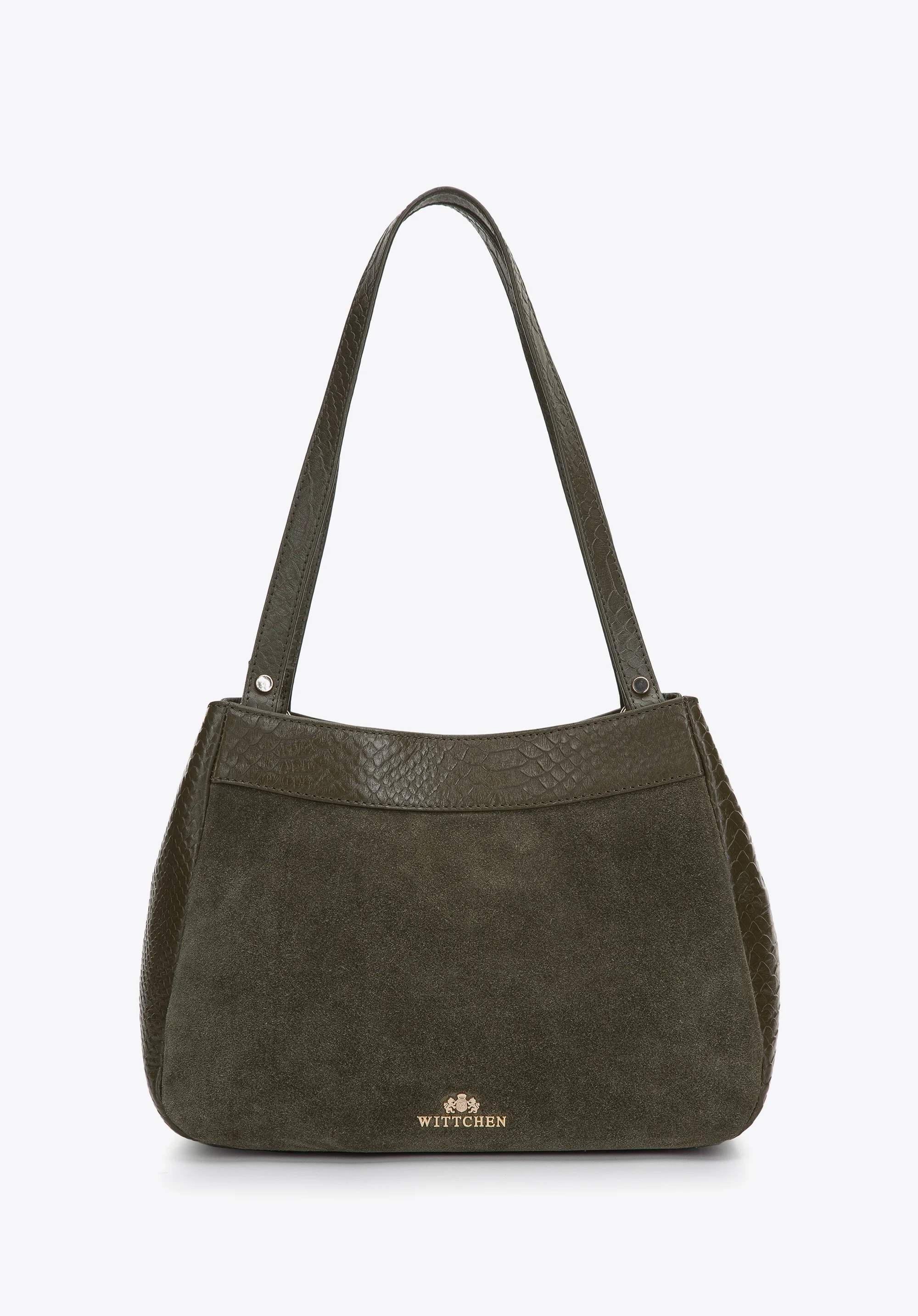 Torebka shopperka z dwóch rodzajów skór