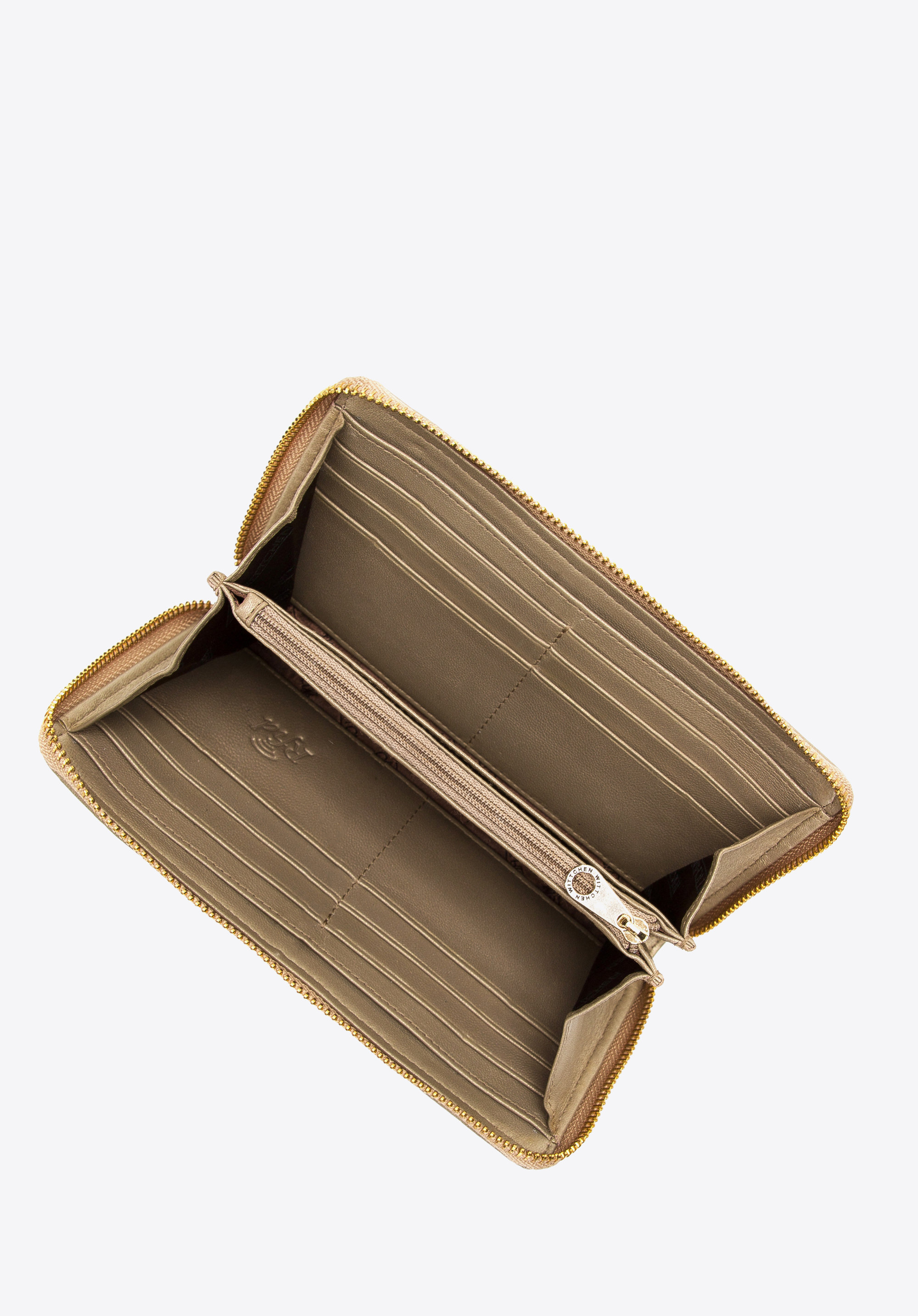 Damski portfel ze skórzanej plecionki duży