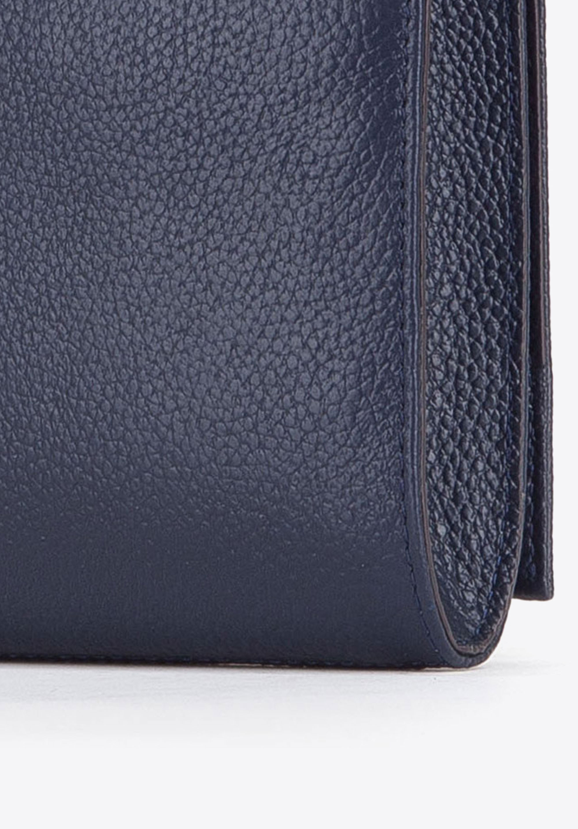 Kopertówka skórzana z otwartymi kieszeniami