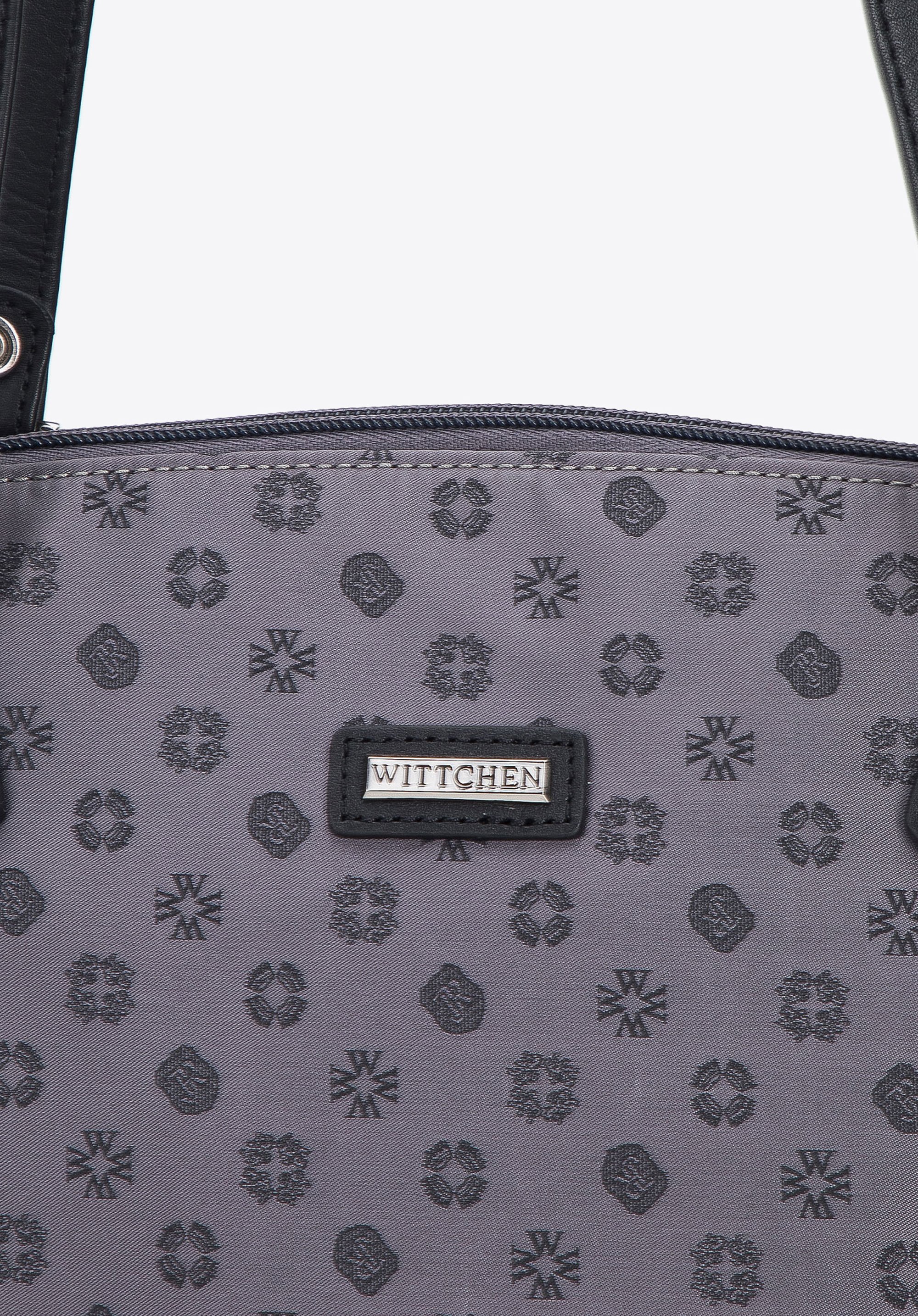 Torebka shopperka z żakardu i skóry