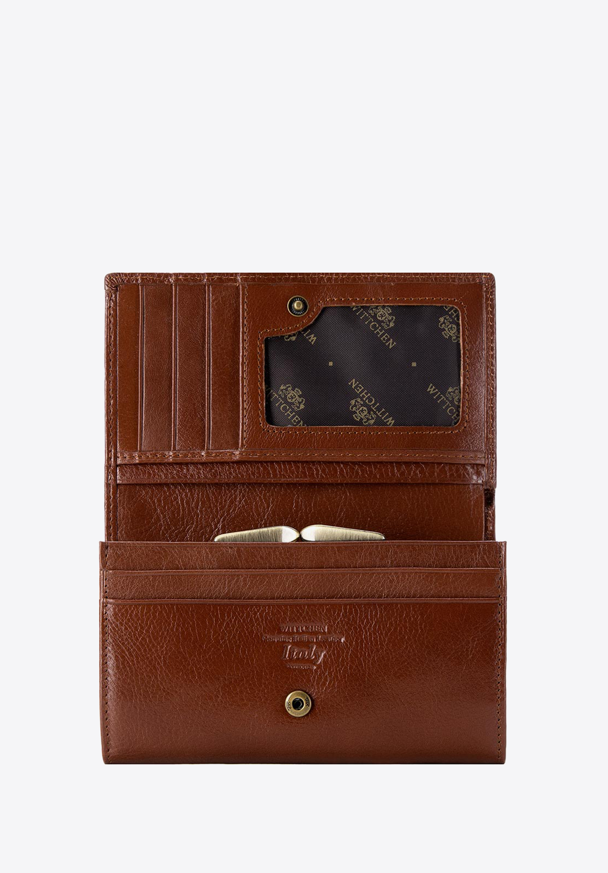 Damski portfel ze skóry z kieszenią na bigiel