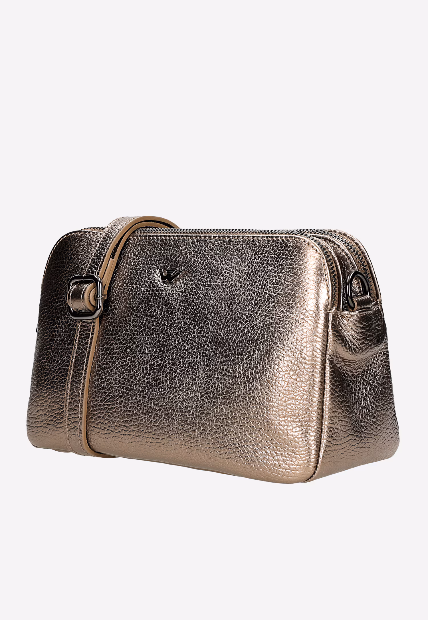 Złota torebka damska skórzana