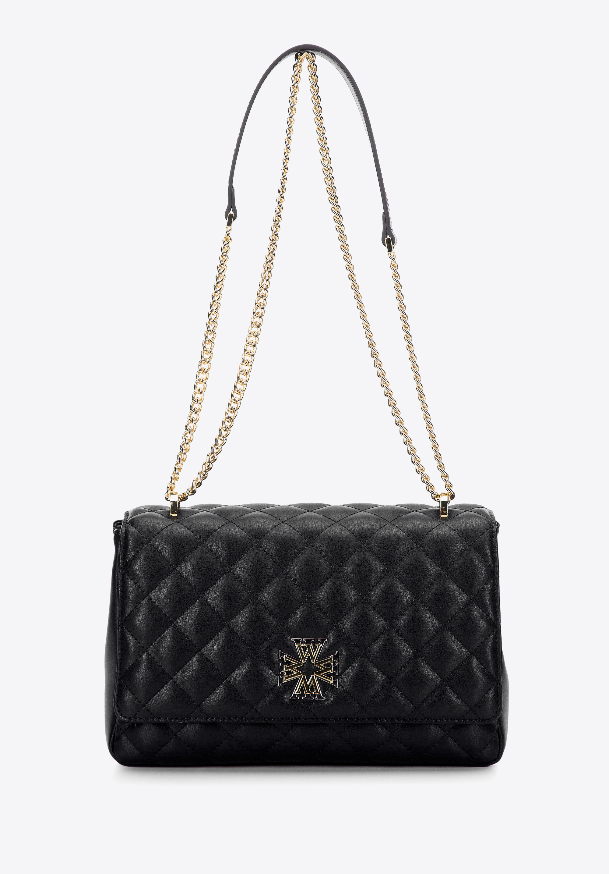 Damska listonoszka skórzana z ozdobnym monogramem