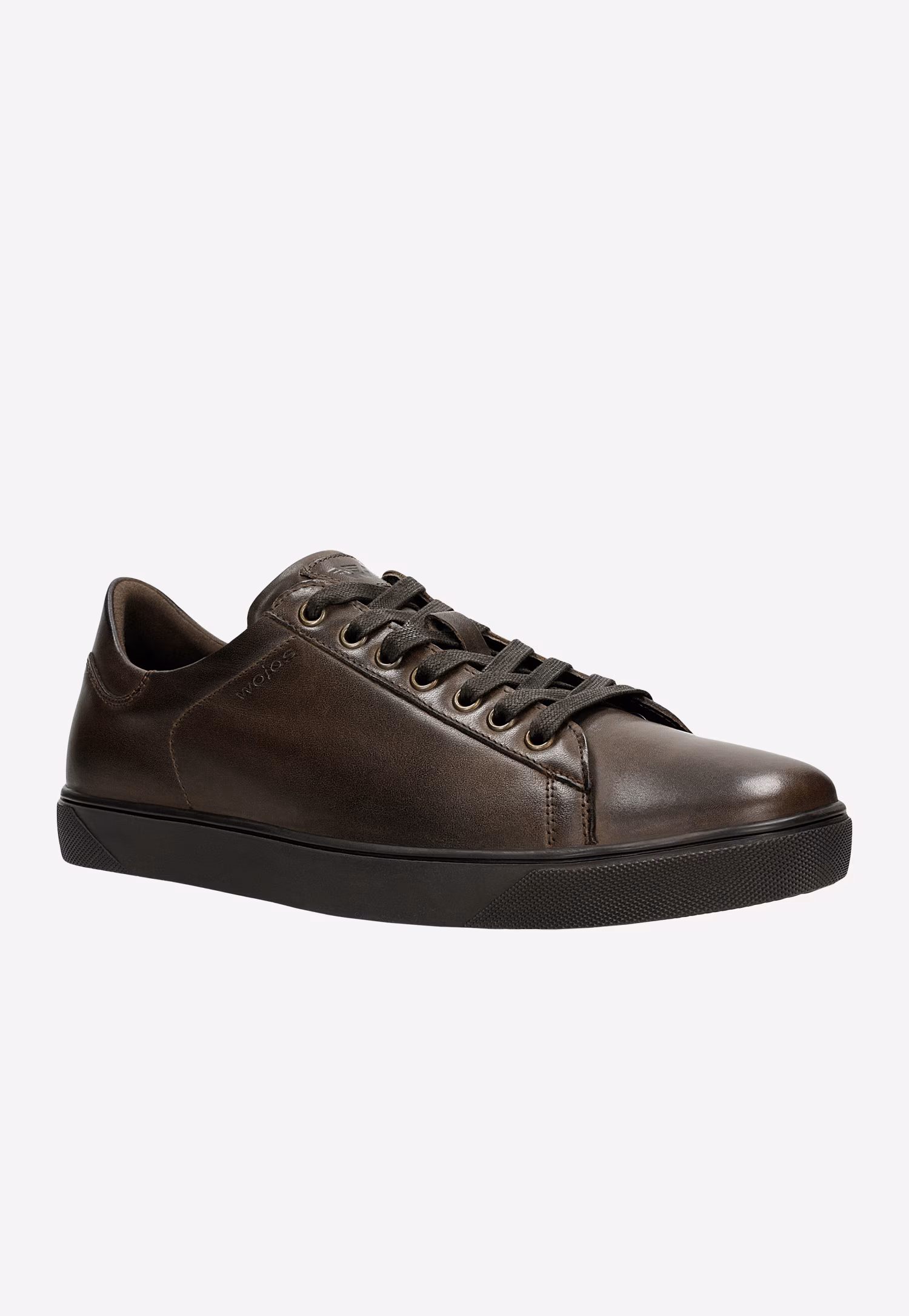 Czarne skórzane trampki męskie ze wstawkami z dwoiny