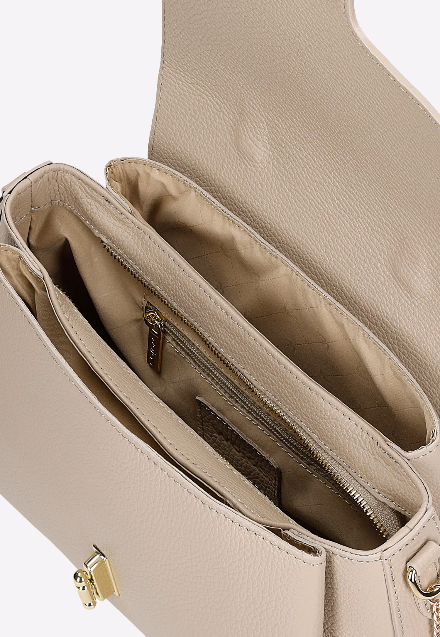 Jasnobeżowa torebka damska typu kuferek