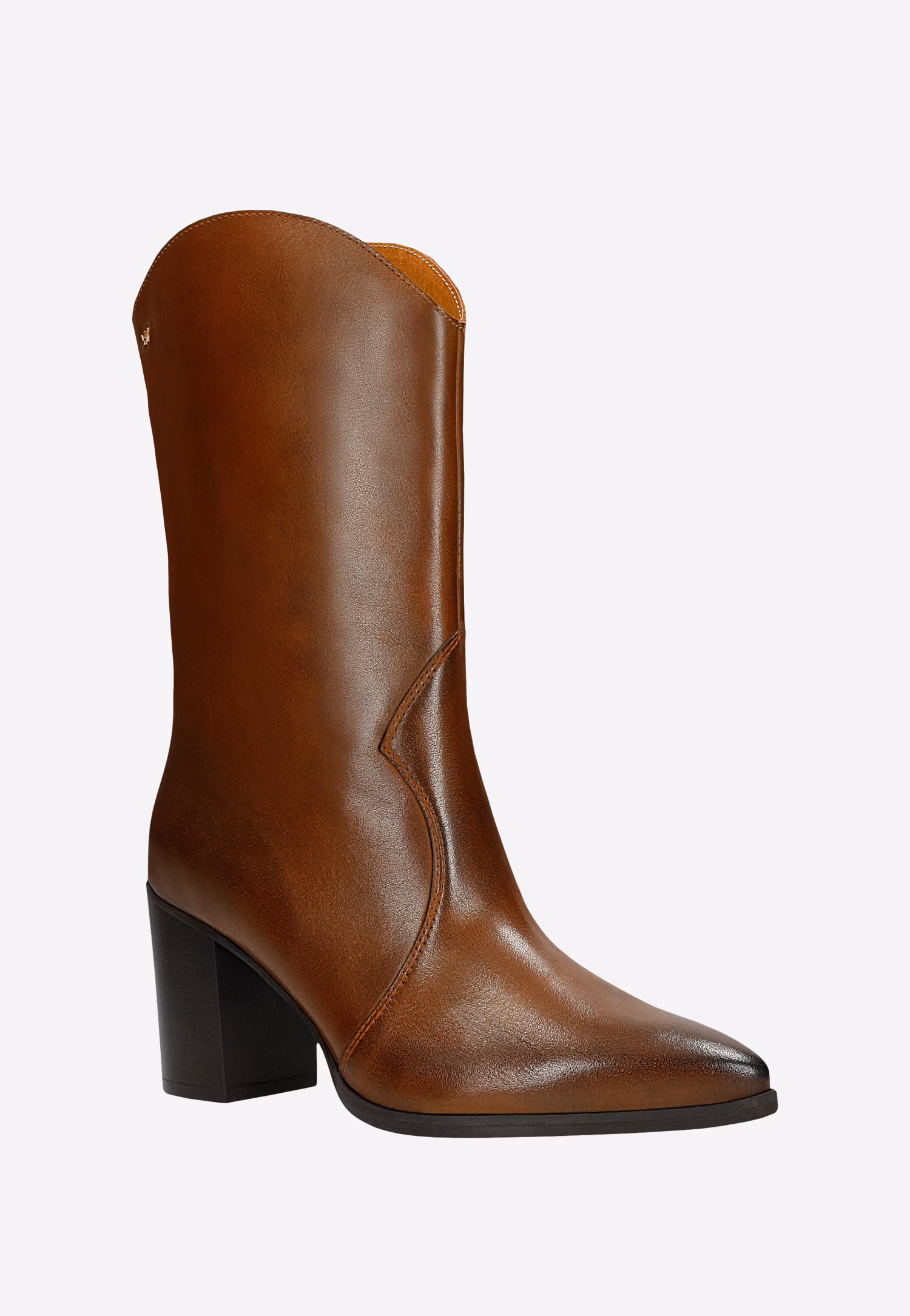 Brązowe kowbojki damskie na obcasie