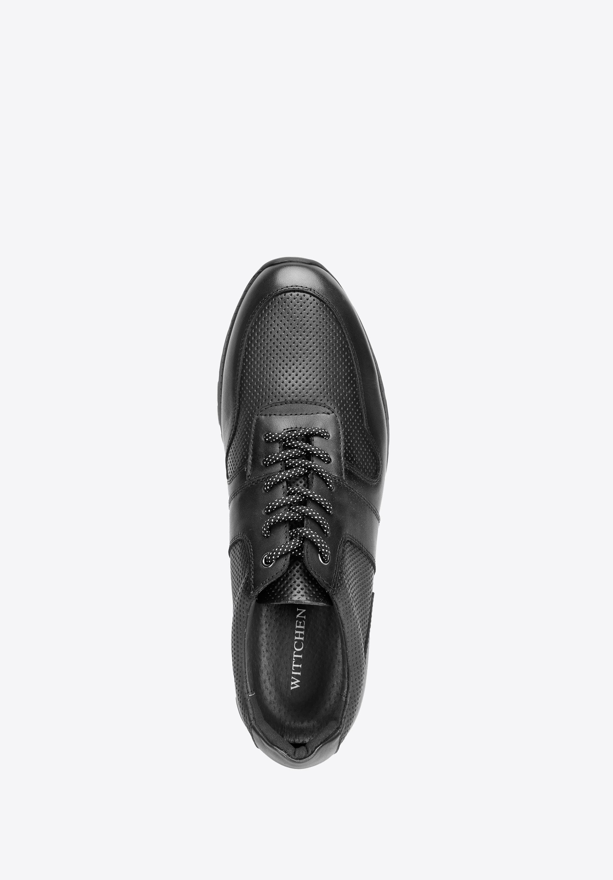 Męskie sneakersy skórzane perforowane