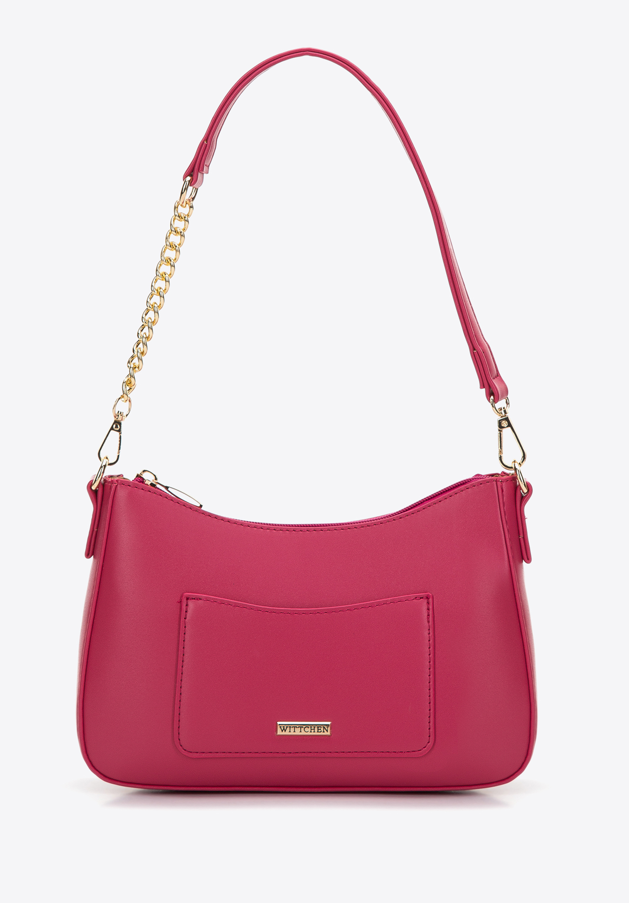 Damska torebka bagietka z matowej ekoskóry z łańcuszkiem