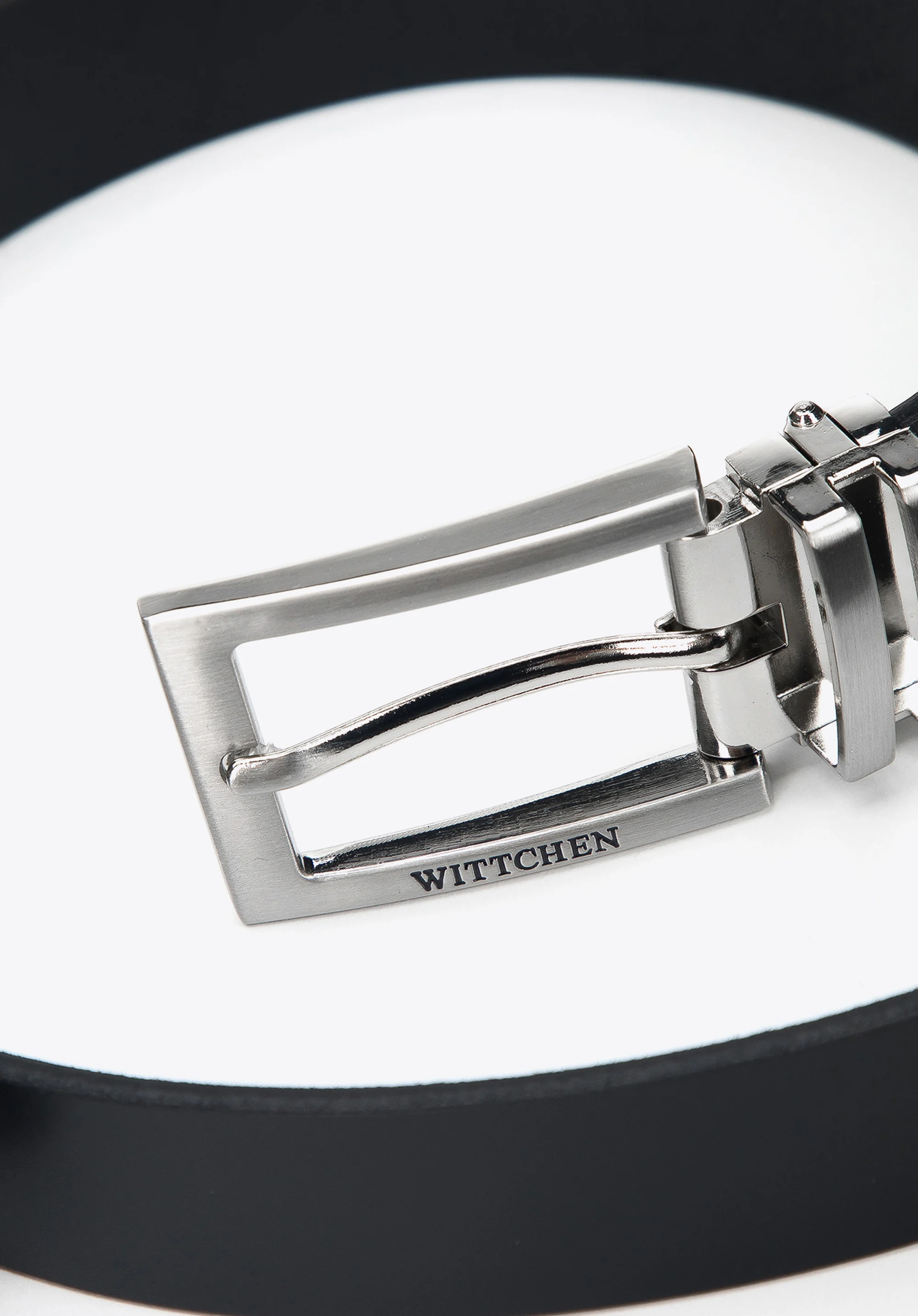 Męski pasek skórzany z podwójną metalową szlufką