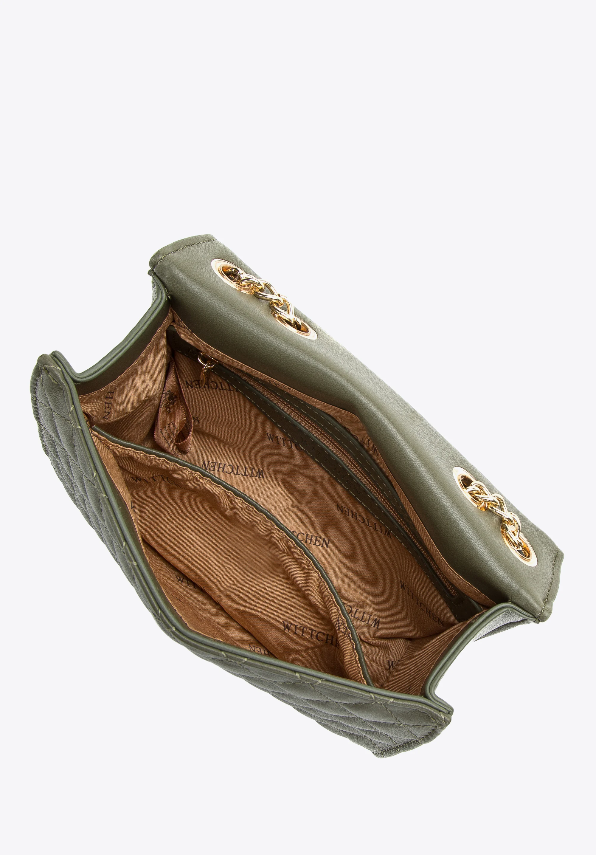 Damska minitorebka ozdobnie pikowana na łańcuszku