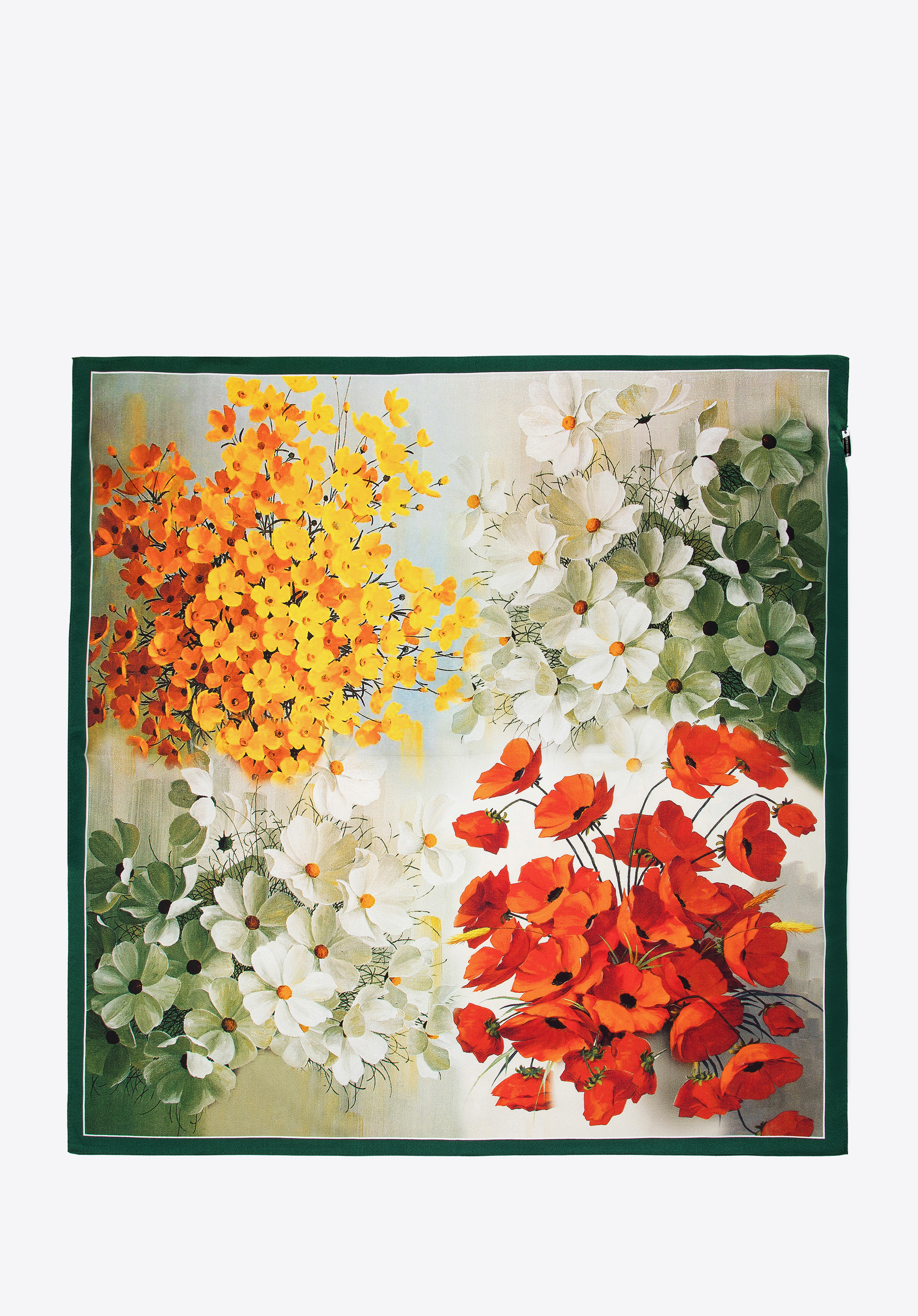 Damska chusta jedwabna we wzory duża