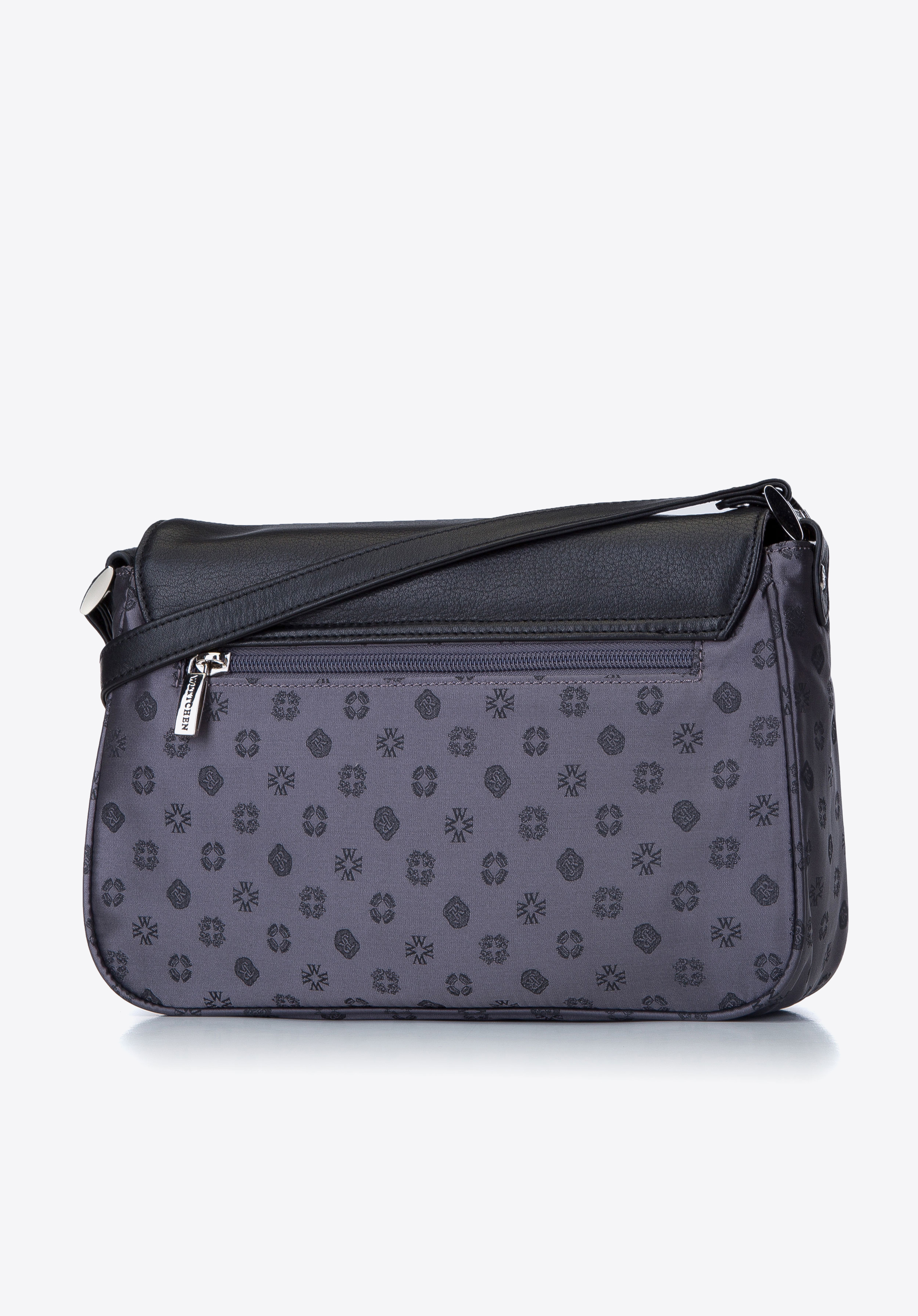 Torebka crossbody ze skóry i żakardu z monogramem