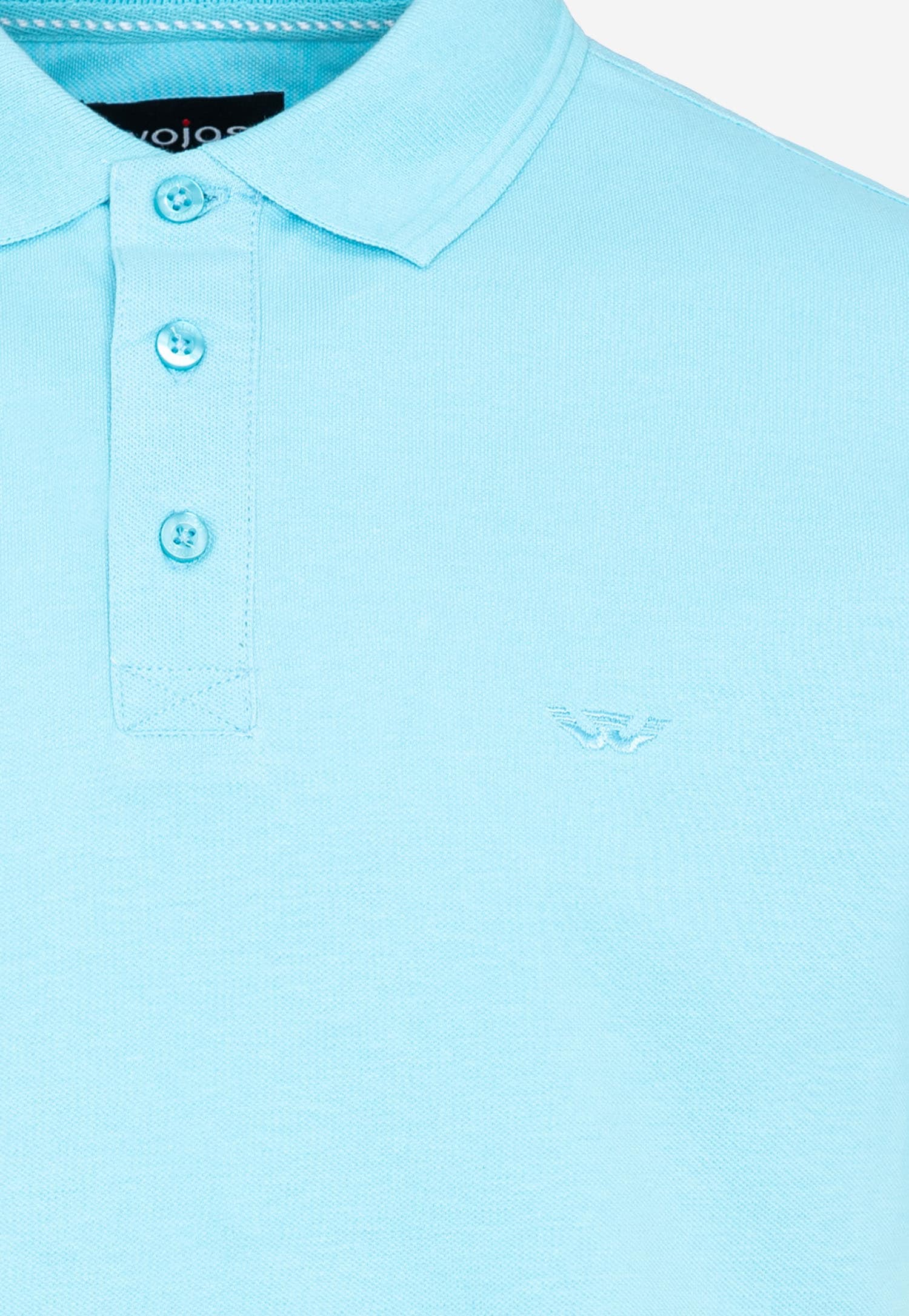 Jasnoniebieskie bawełniane polo męskie z haftowanym logo