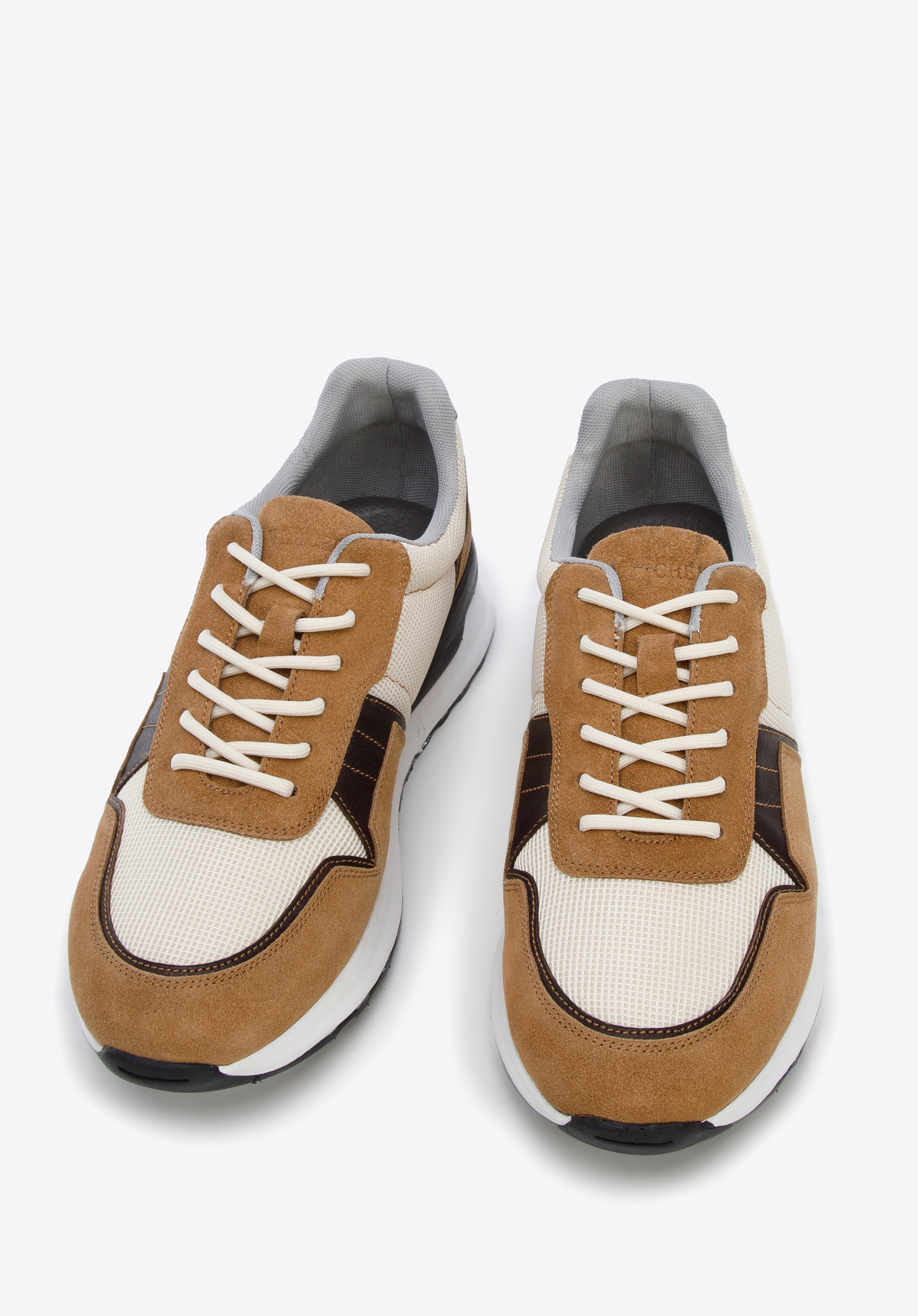 Męskie sneakersy zamszowe z elastycznymi wstawkami