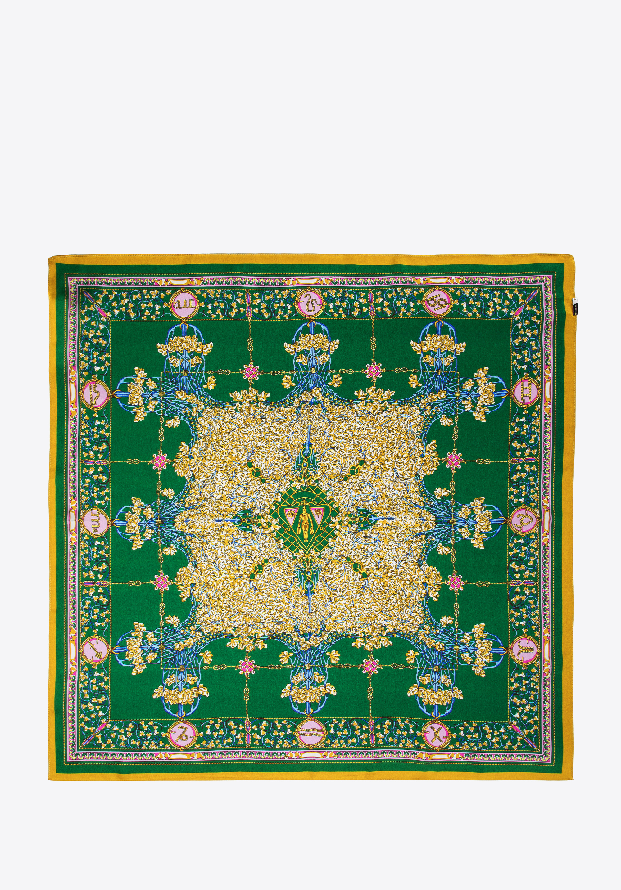 Damska chusta jedwabna we wzory duża