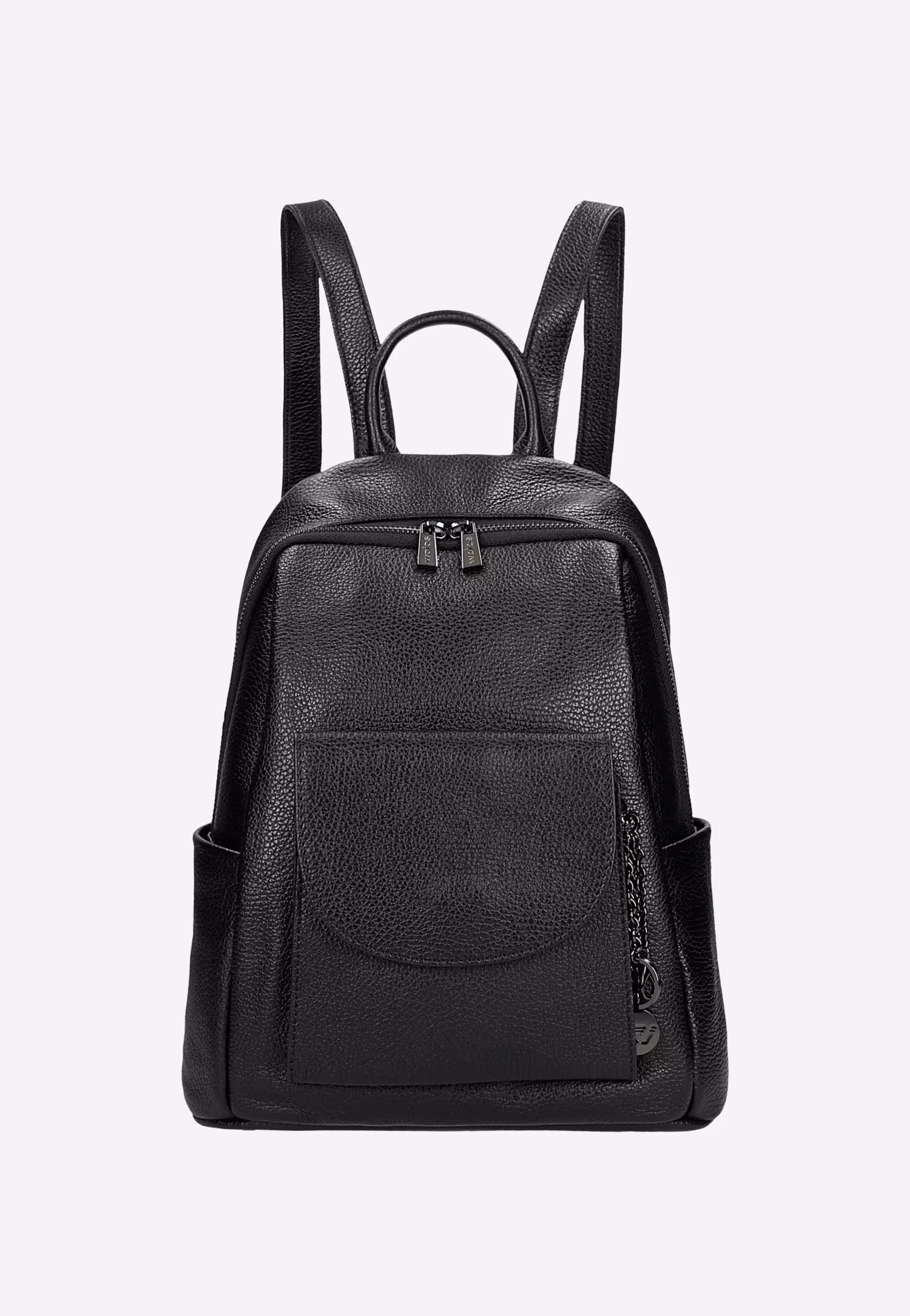 Pojemny beżowy plecak miejski ze skóry licowej