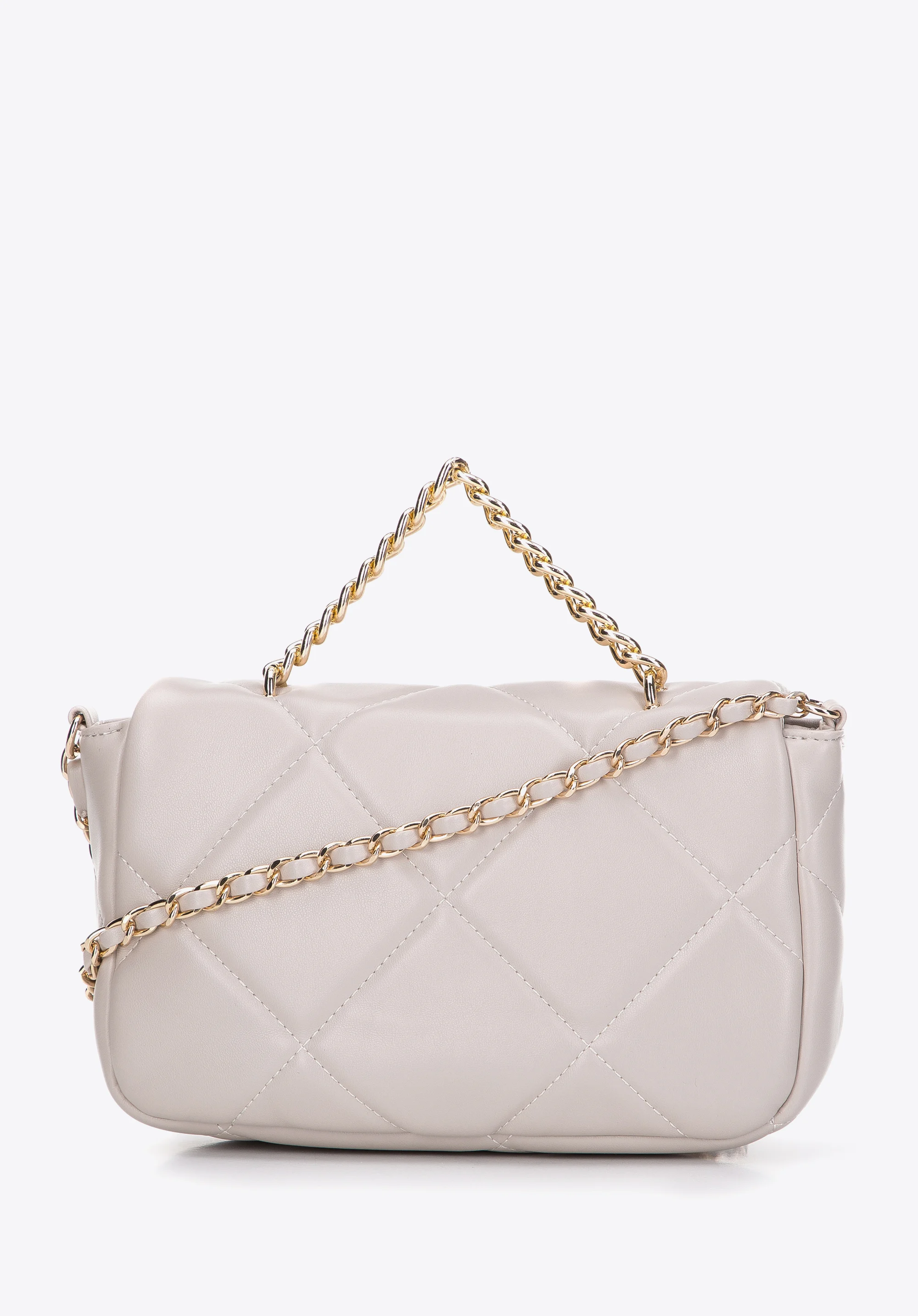 Damska torebka pikowana w kwadraty na łańcuszku mała