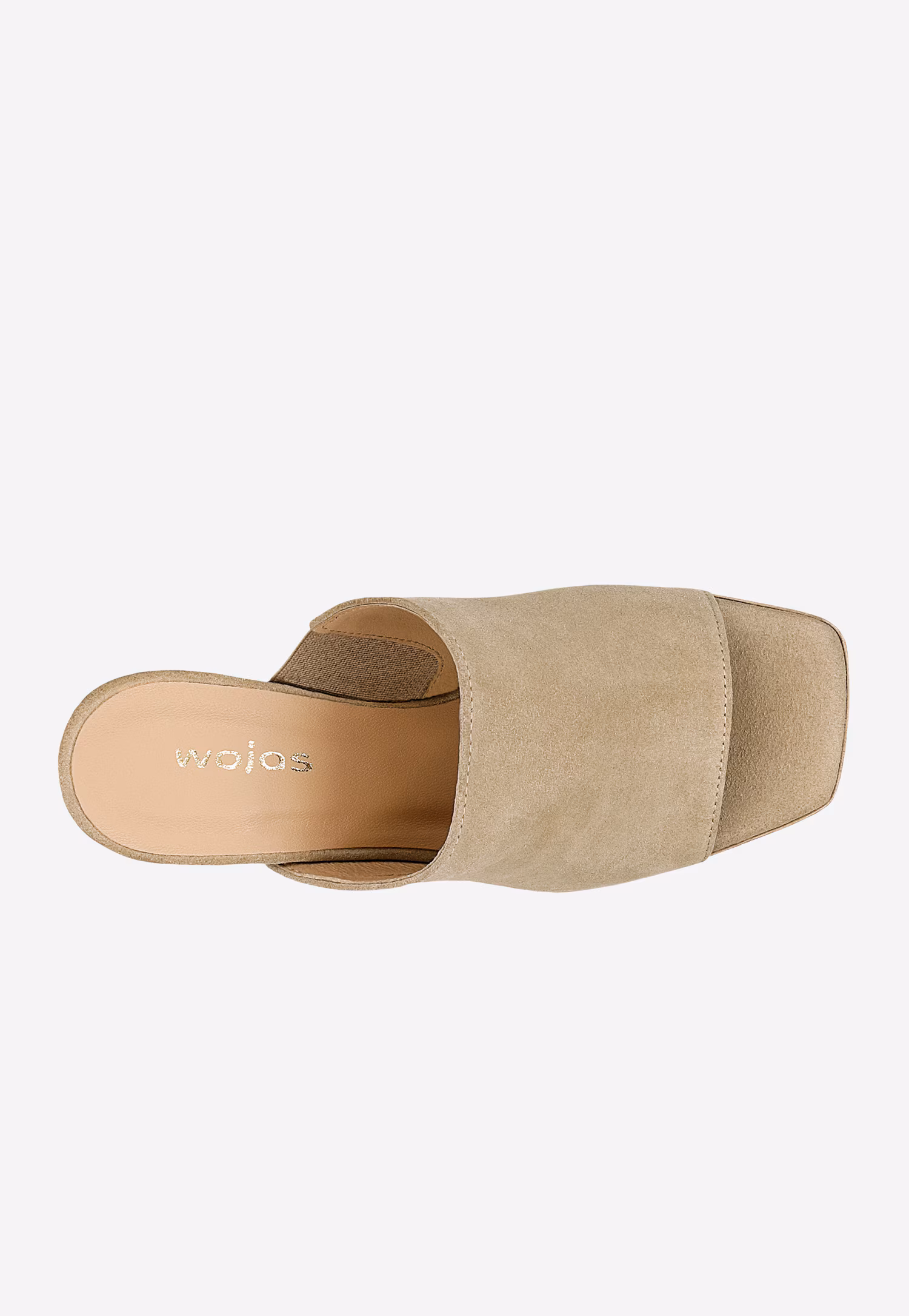 Beżowe klapki na masywnym obcasie