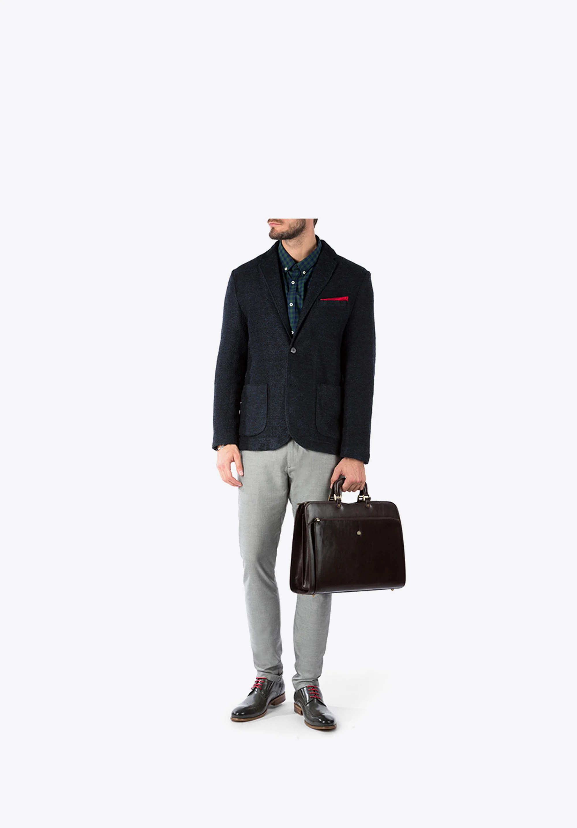 Teczka skórzana z kieszenią na suwak