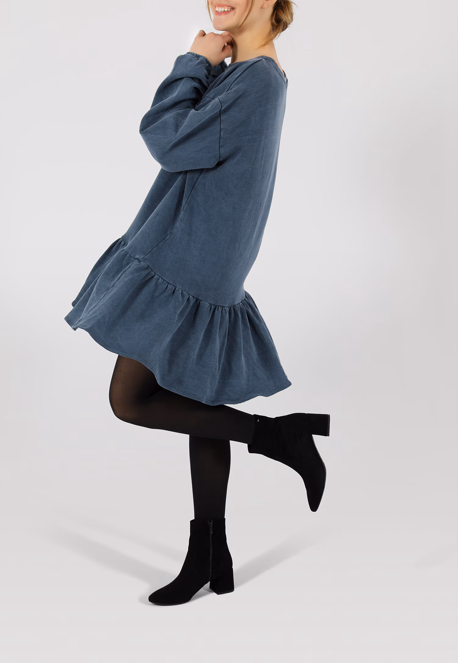 Brązowe jesienne botki na niskim obcasie