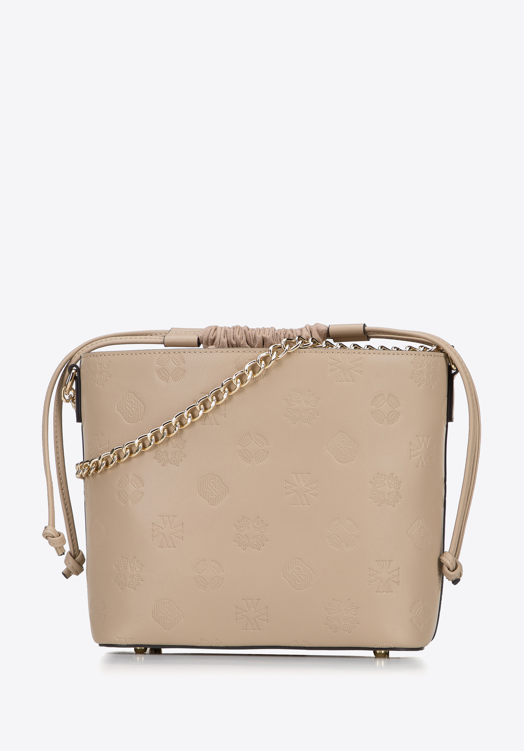 Torebka kubełek skórzana w monogram