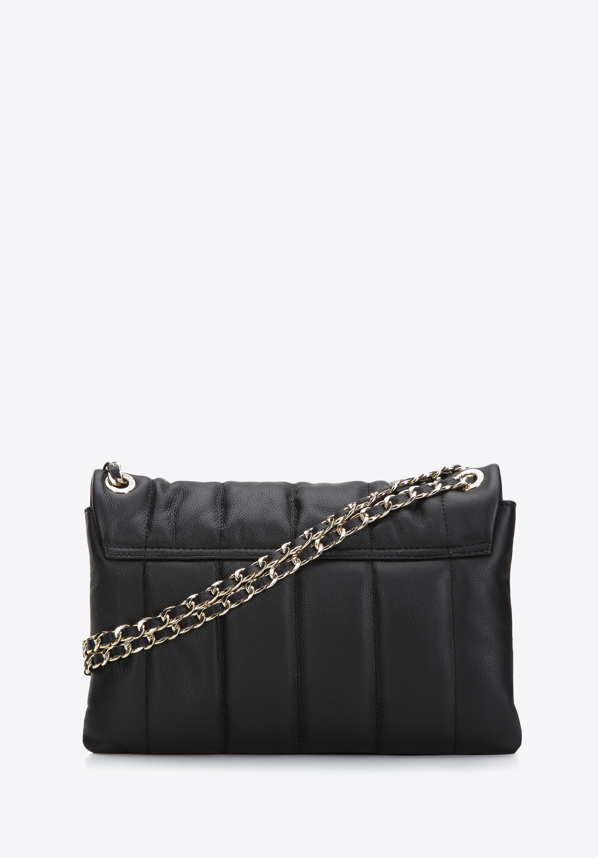 Damska torebka skórzana z szerokimi pikowaniami