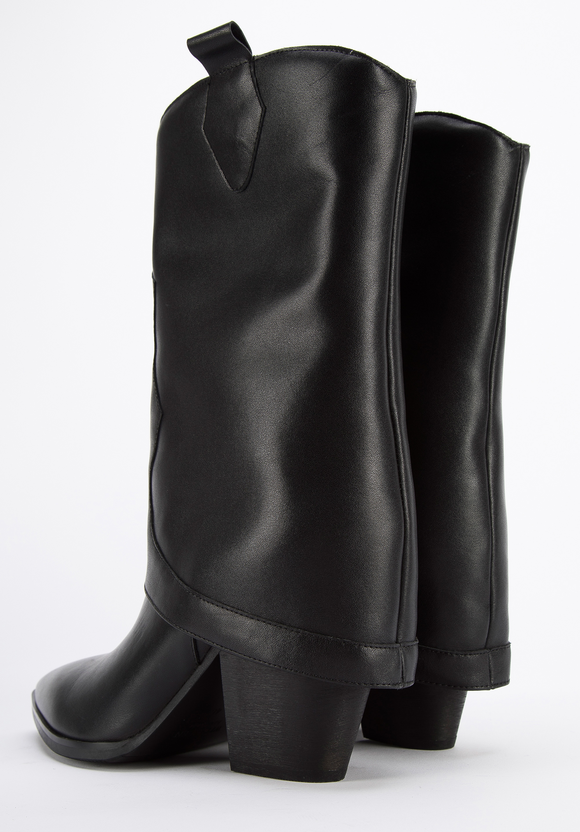 Damskie kowbojki skórzane z nakładką