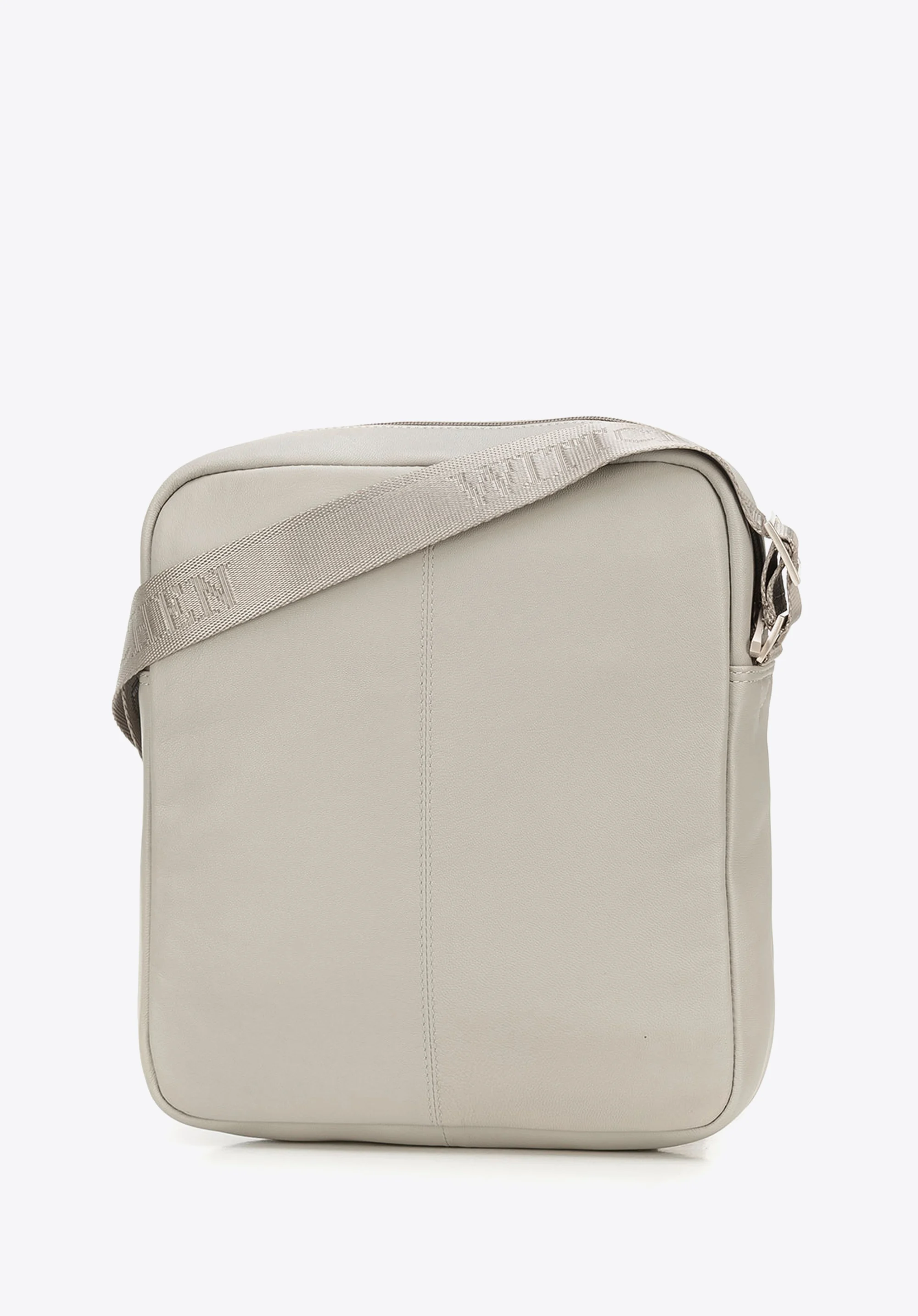 Męska listonoszka skórzana stębnowana średnia