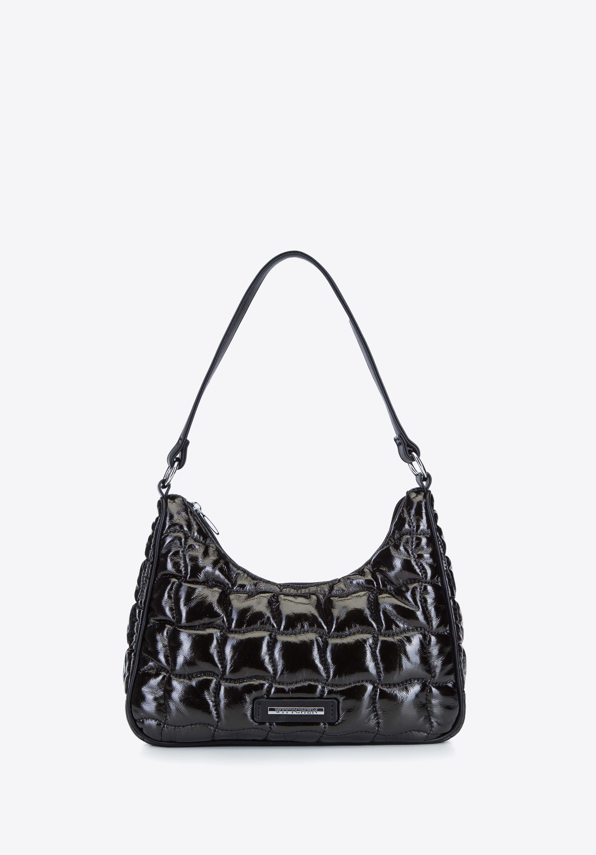 Torebka baguette pikowana z połyskiem